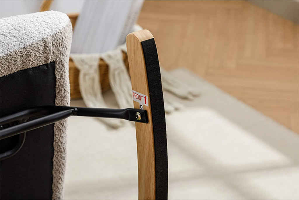 Modern Patchwork Rocking Chair – Macaron Edition - enhanced image 10