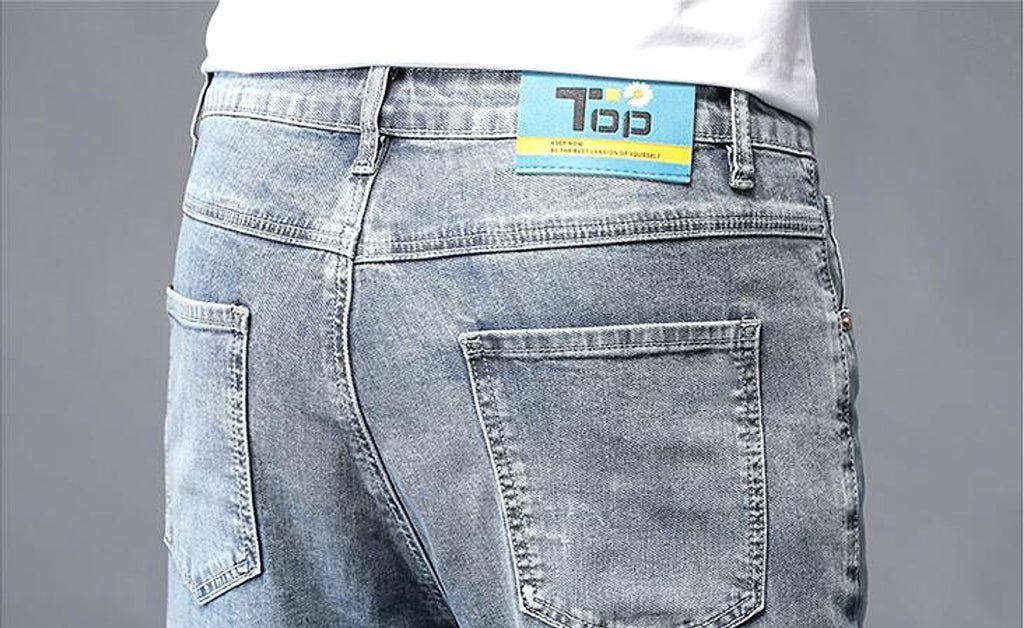 Nine-Point Washed Small Feet Jeans Straight-Leg Pants Men - enhanced image 10