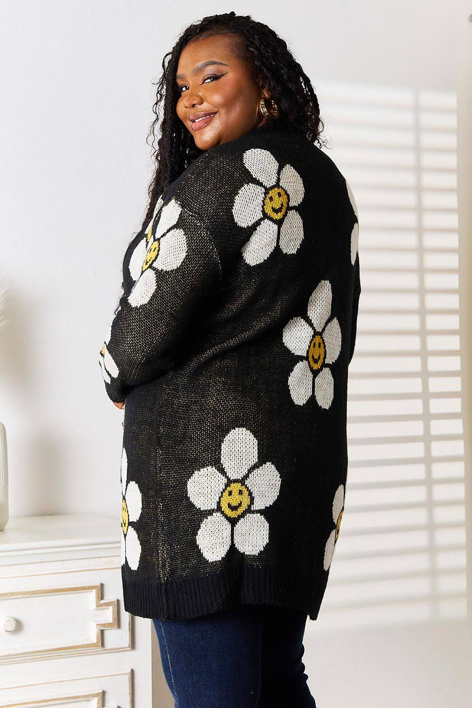 Perfee Floral Button Down Longline Cardigan - enhanced image 10