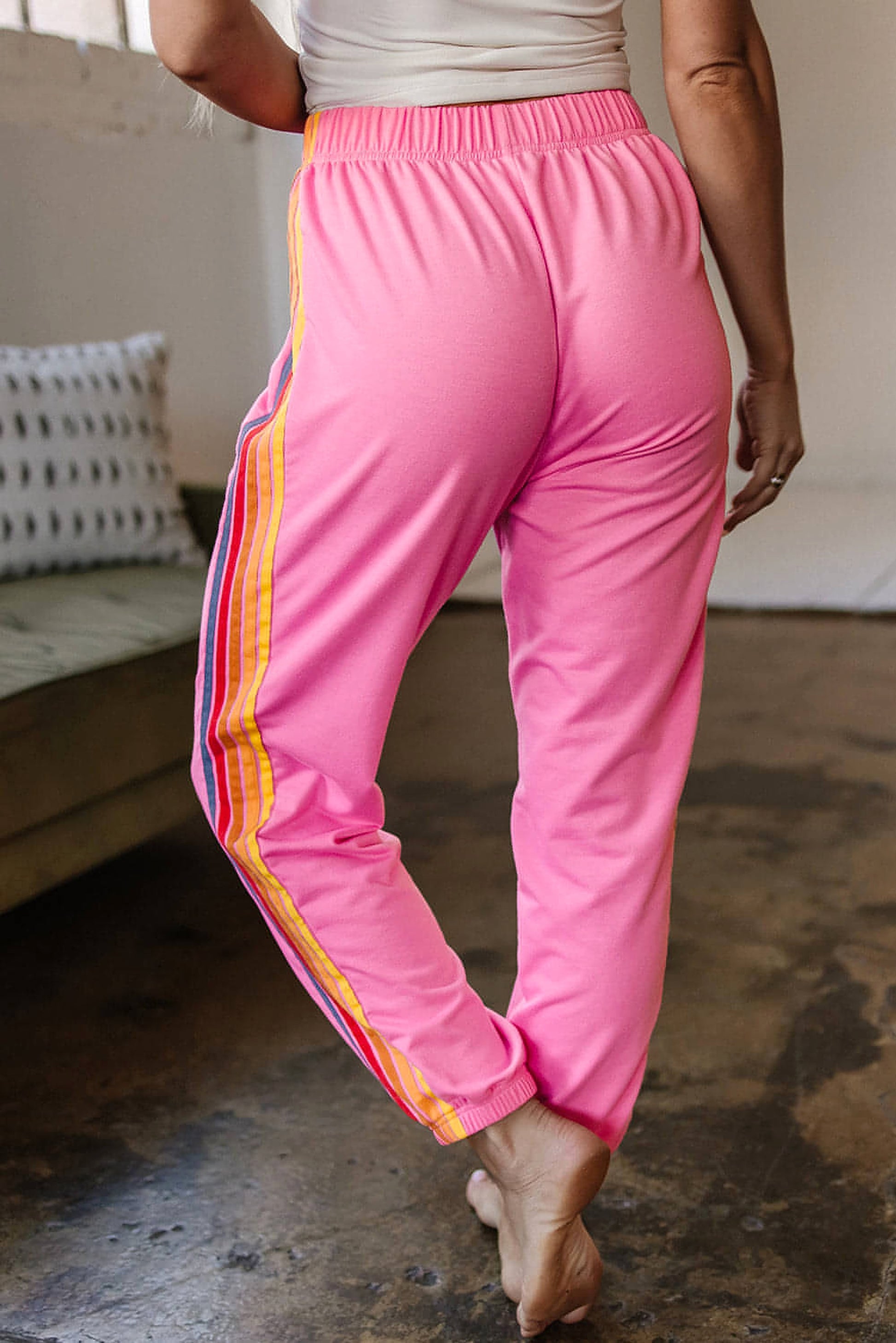 Pink Counting Rainbows High Waist Sweatpants - enhanced image 10