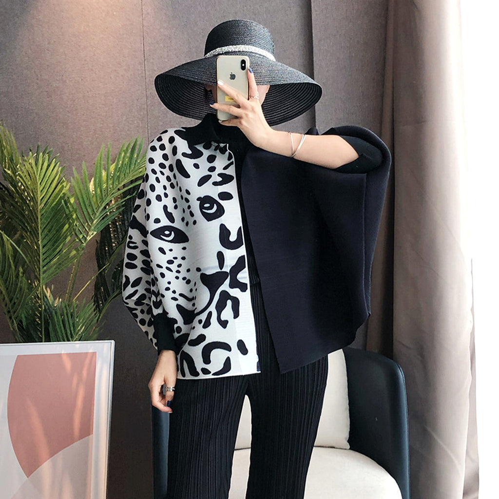 Pleated Coat Loose And Slim Plus Size Long-sleeved Leopard Print - enhanced image 10