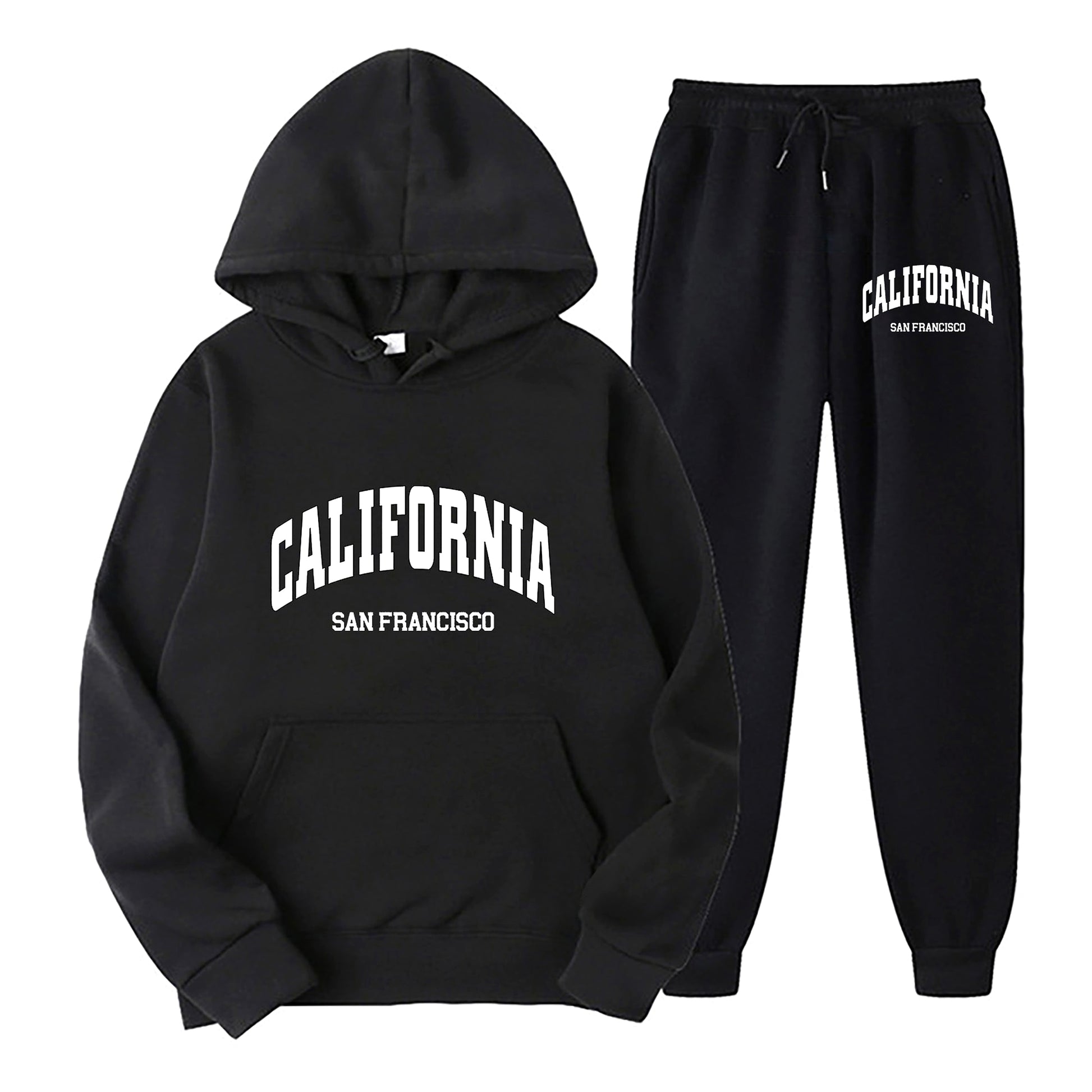 Plus Size Fleece-lined Sweater Suit Men's Long Sleeve Tracksuit - enhanced image 10