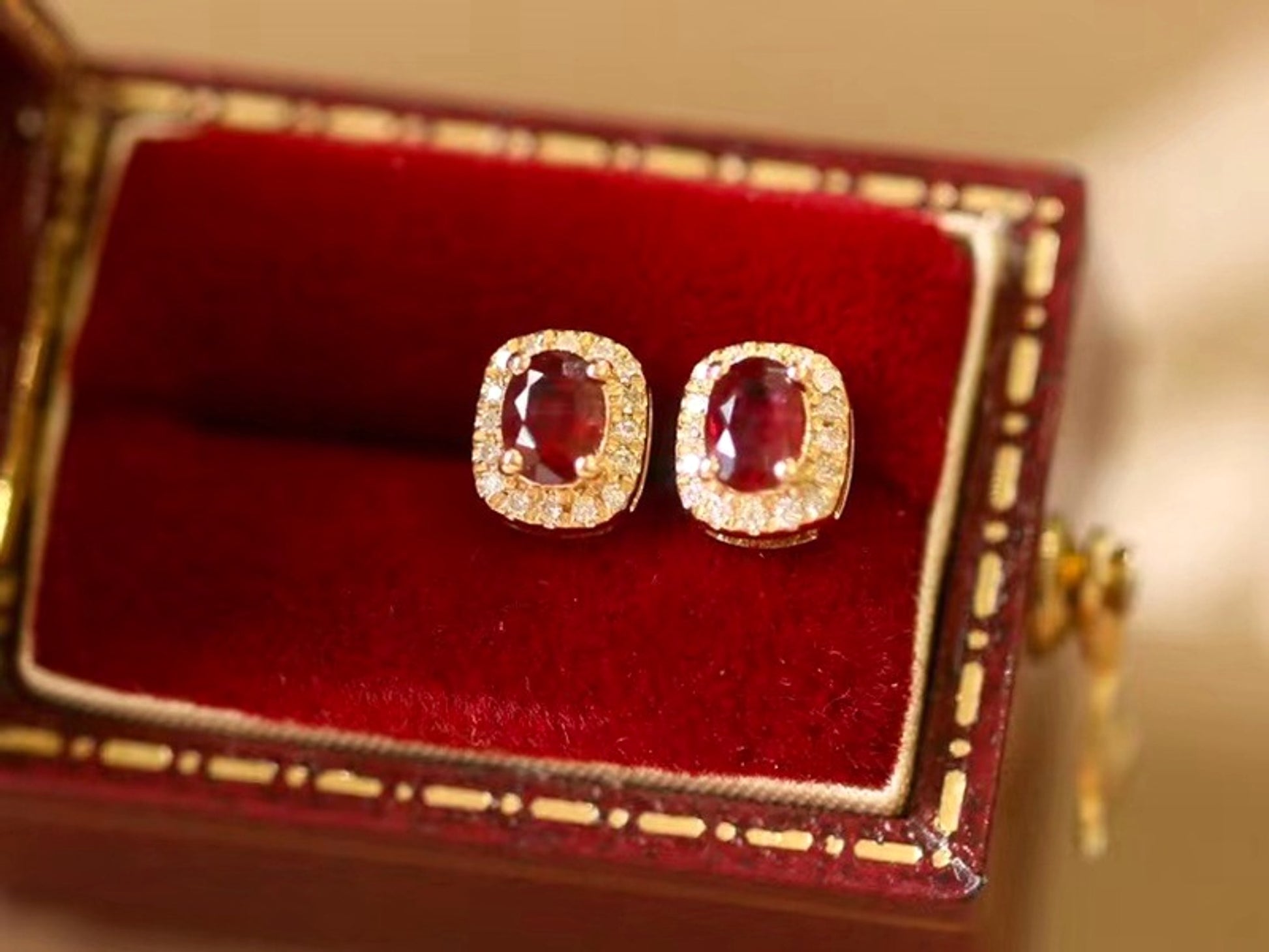 ❤️‍🔥 HF™ – Pigeon Ruby Studs | 18K Royal Edition - enhanced image 10