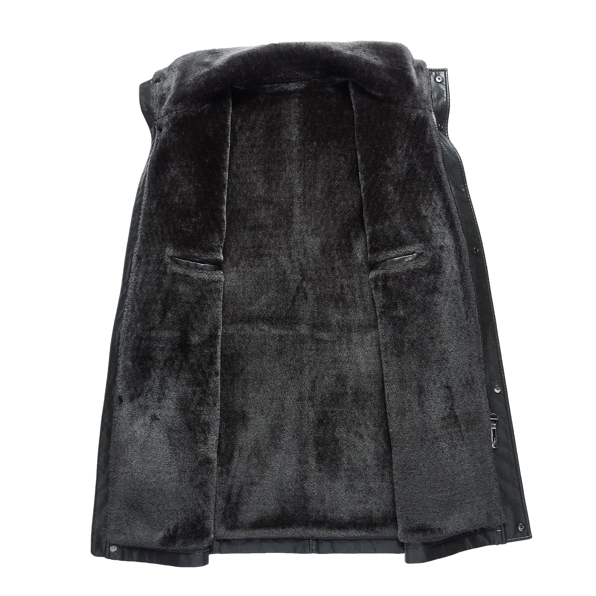 Real Leather Men's Winter Jacket – Thickened & Fleece-Lined Elegance - enhanced image 10