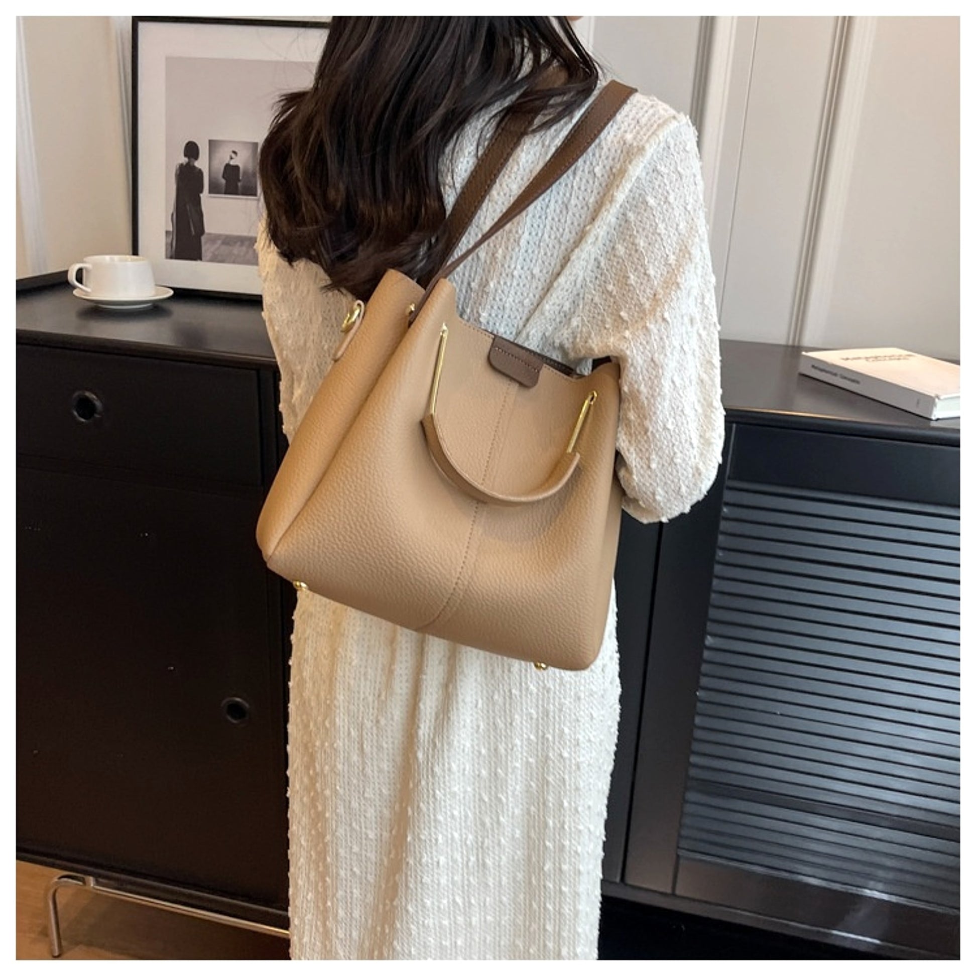 Roselle™ – Textured Mini Bucket Bag (Korean Style) - enhanced image 10