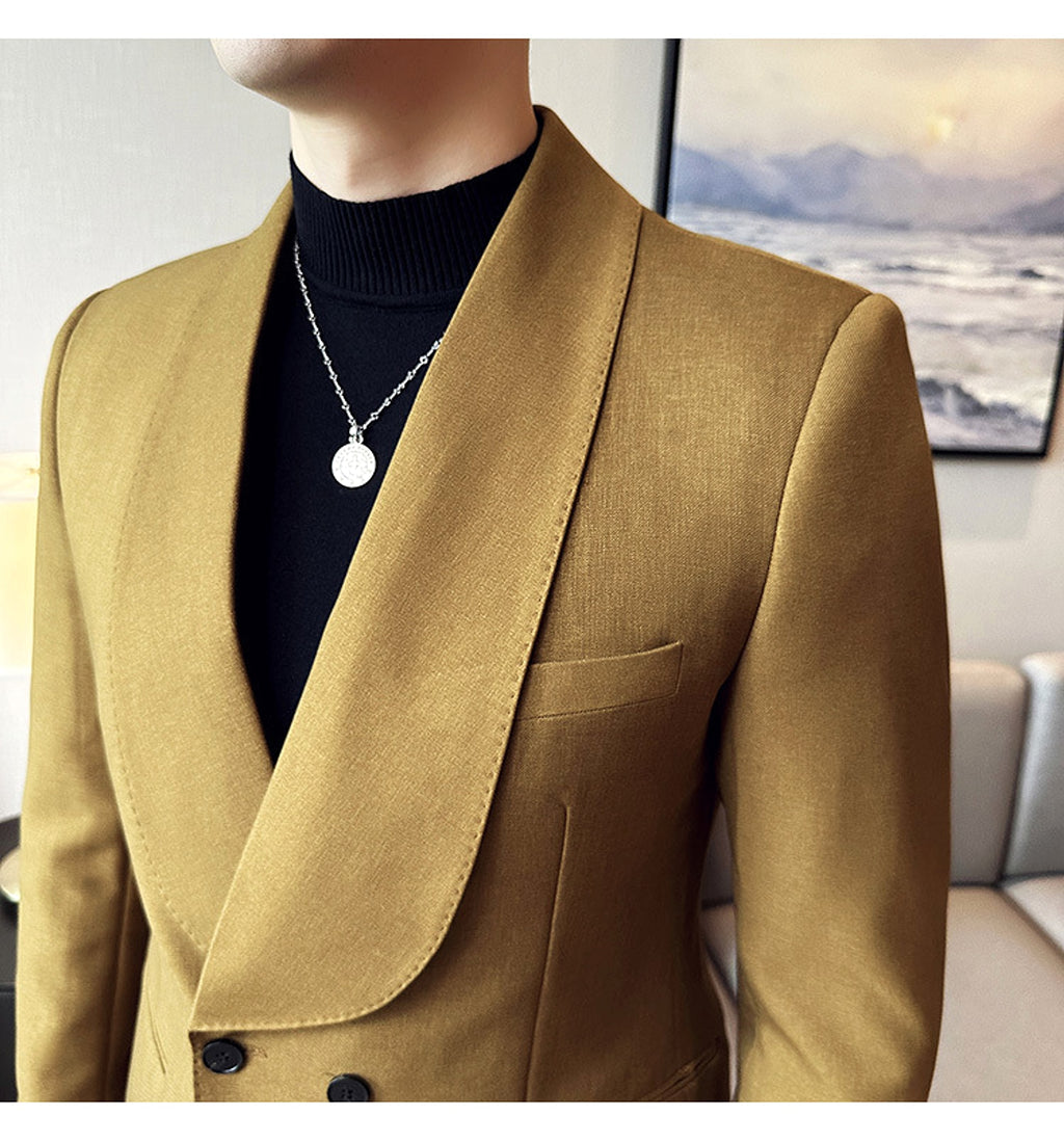 RoyalElite™ Men's Suit – Double-Breasted Business Elegance - enhanced image 10