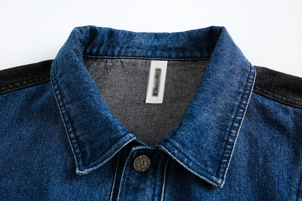 Side Stripe Stitching Loose Denim Jacket Men And Women European And American - enhanced image 10