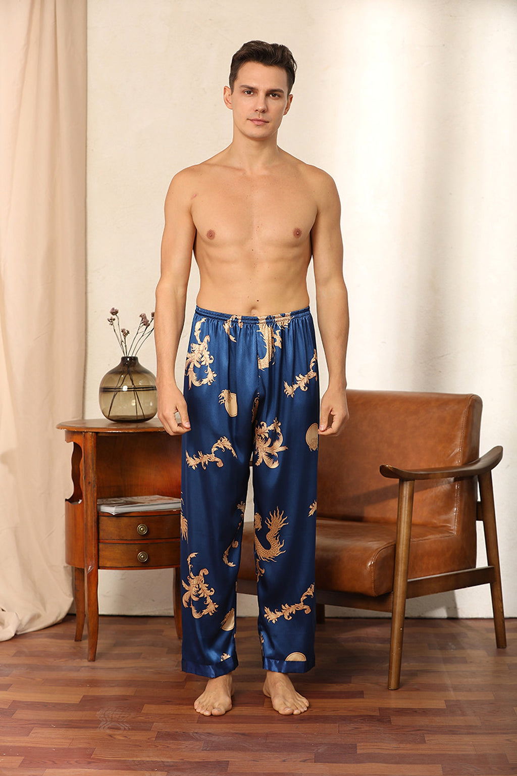 Silk Robe Pants Pajama Set - enhanced image 10