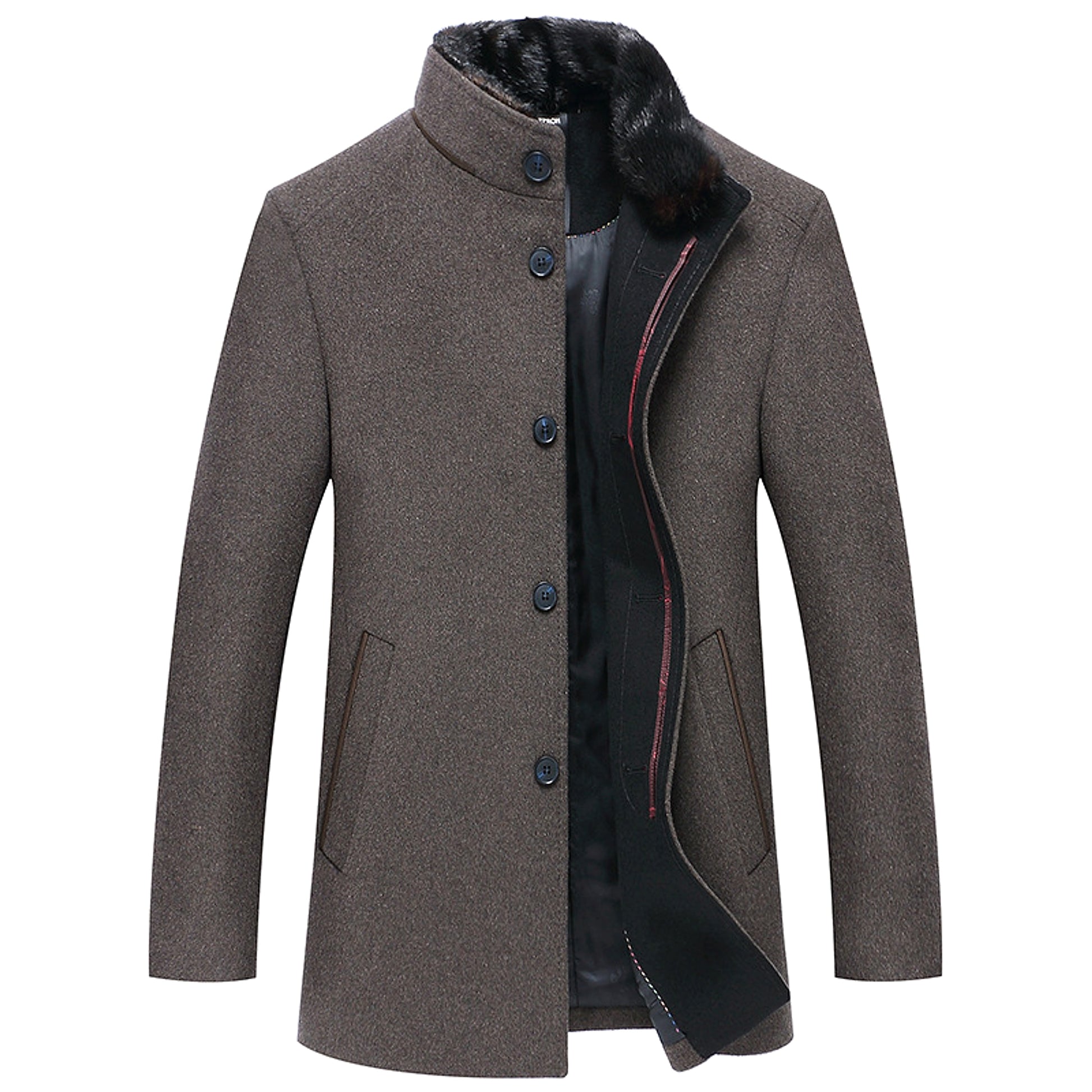 NordWool™ – Minimalist Stand Collar Wool Coat - enhanced image 10