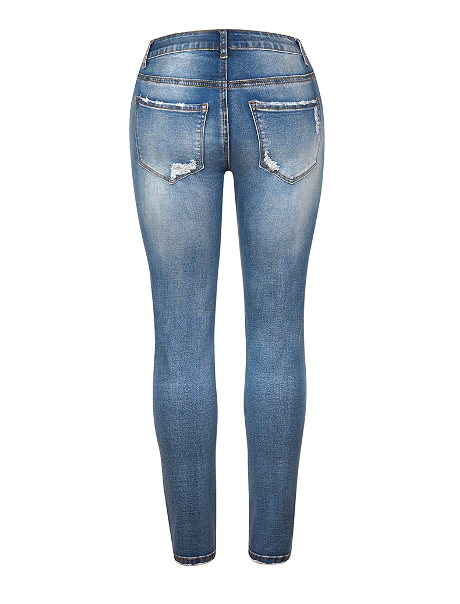 Slim Hole High Elasticity Women's Denim Trousers Jeans - enhanced image 10