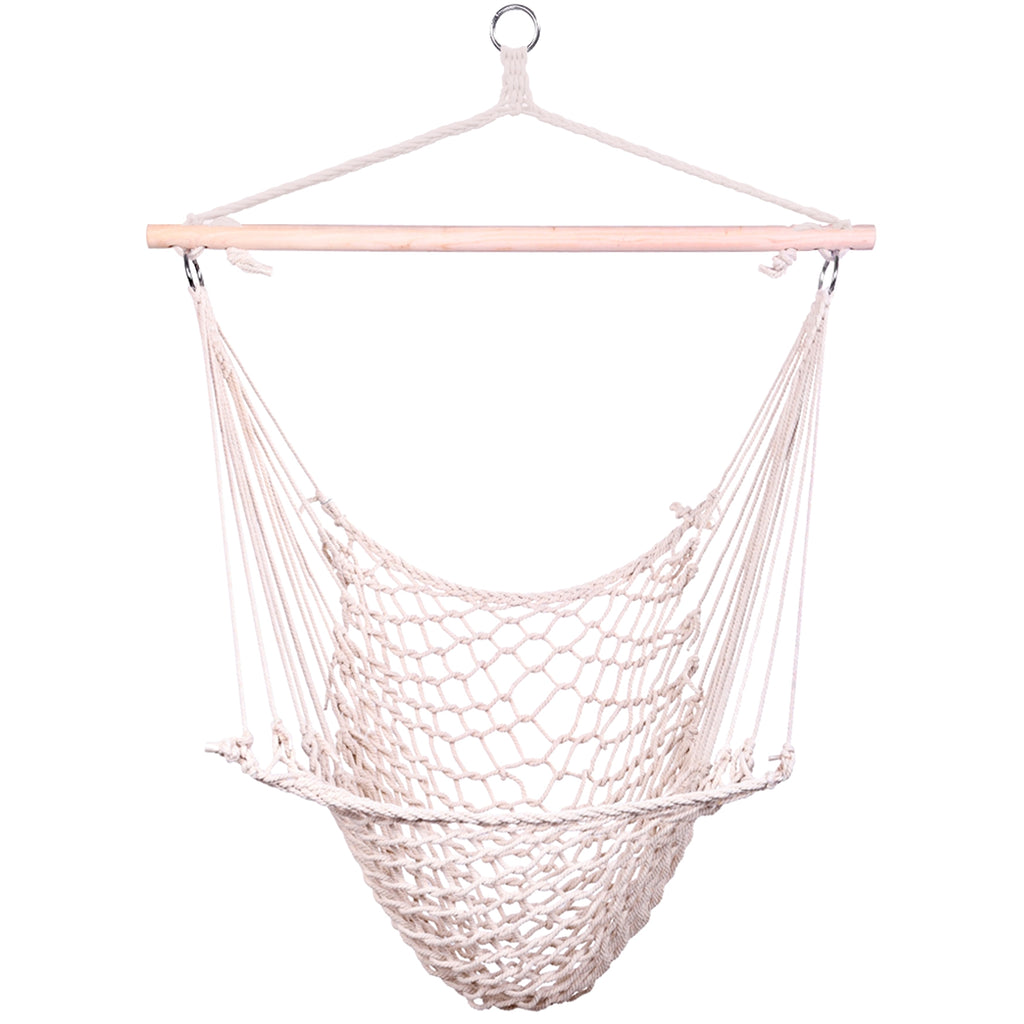 SolunaWeave™ – Cotton Rope Hanging Chair (Beige) - enhanced image 10