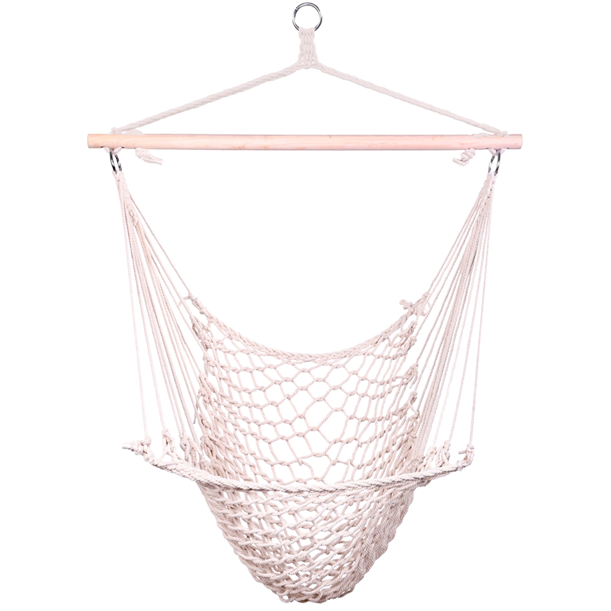 SolunaWeave™ – Cotton Rope Hanging Chair (Beige) - enhanced image 10
