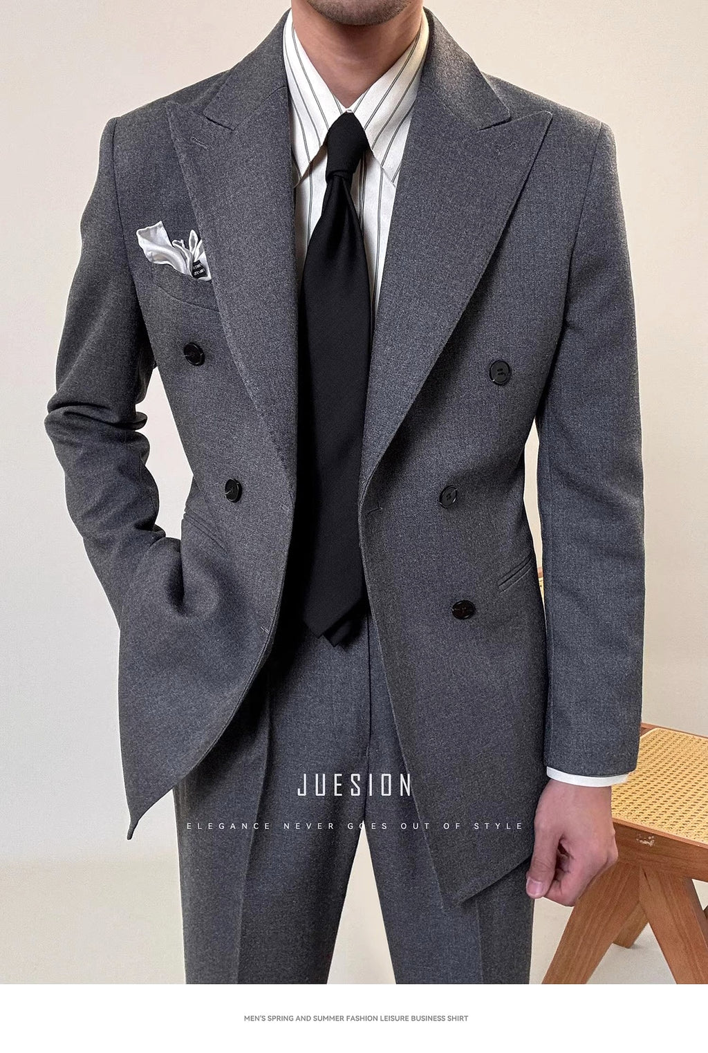 Toscarelli™ – Italian Double-Breasted Spring Suit - enhanced image 10