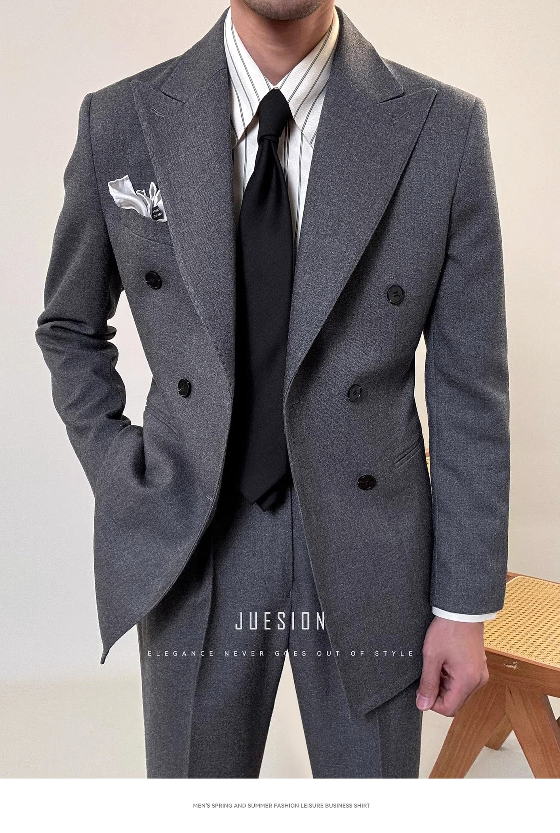 Toscarelli™ – Italian Double-Breasted Spring Suit - enhanced image 10