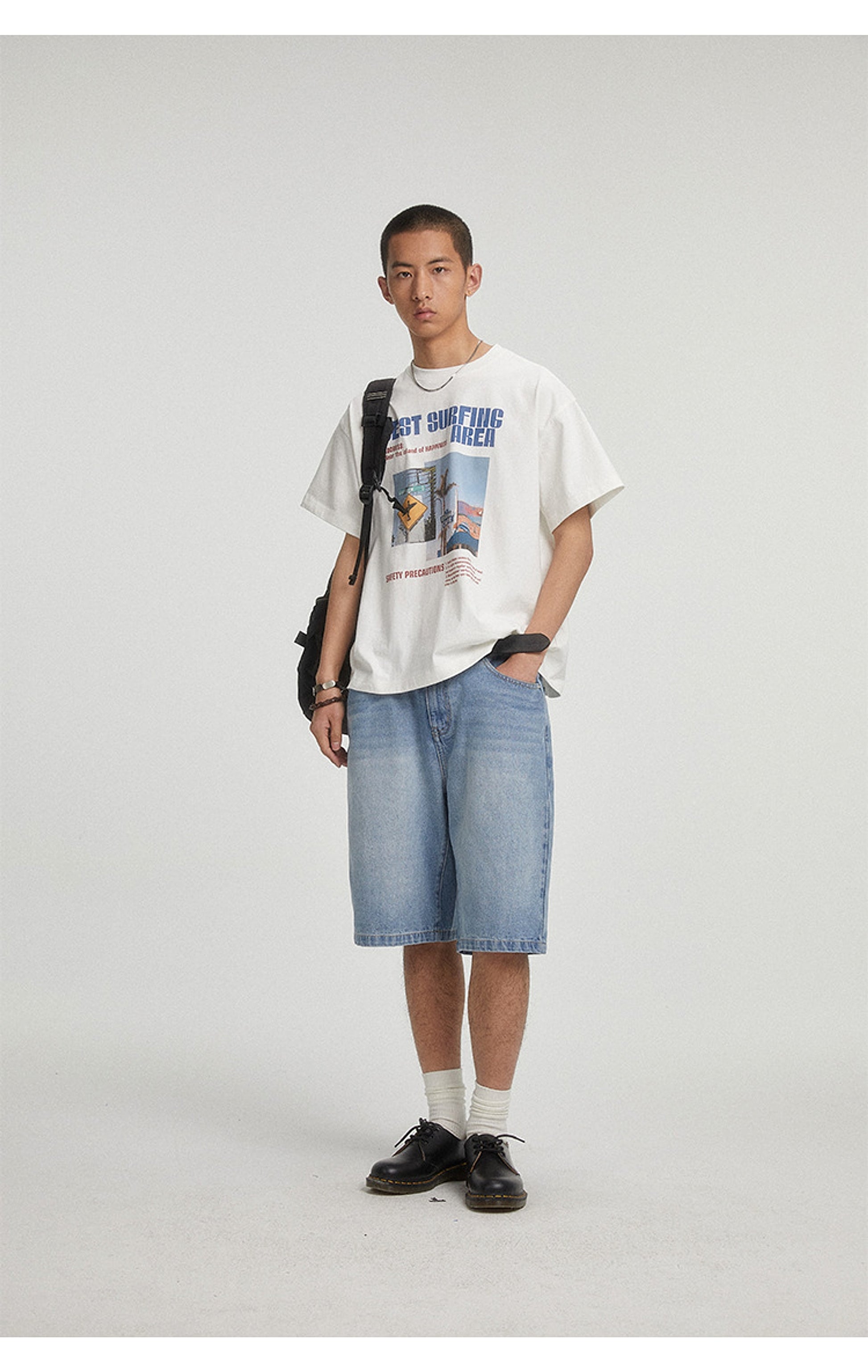 Summer New Print Short Sleeve Trendy Japanese T-Shirt Men - enhanced image 10