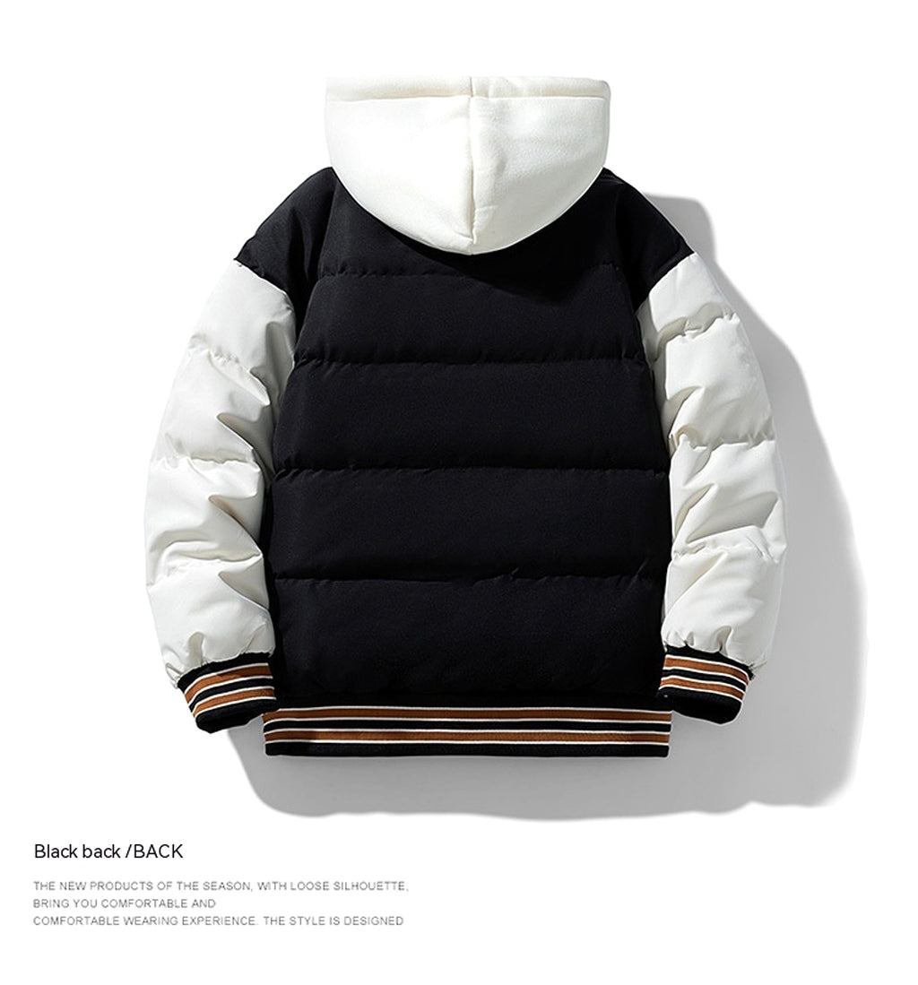 Thickened Down Cotton Jacket With Hood And Two Fake Pieces Men - enhanced image 10