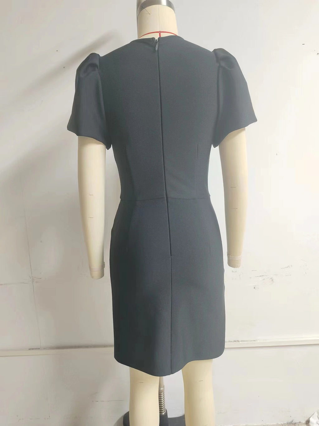 A1. Tube Top Three Bowknot Connection Hollowed Fashion Puff Sleeve Sheath Bandage One-piece Dress - enhanced image 10