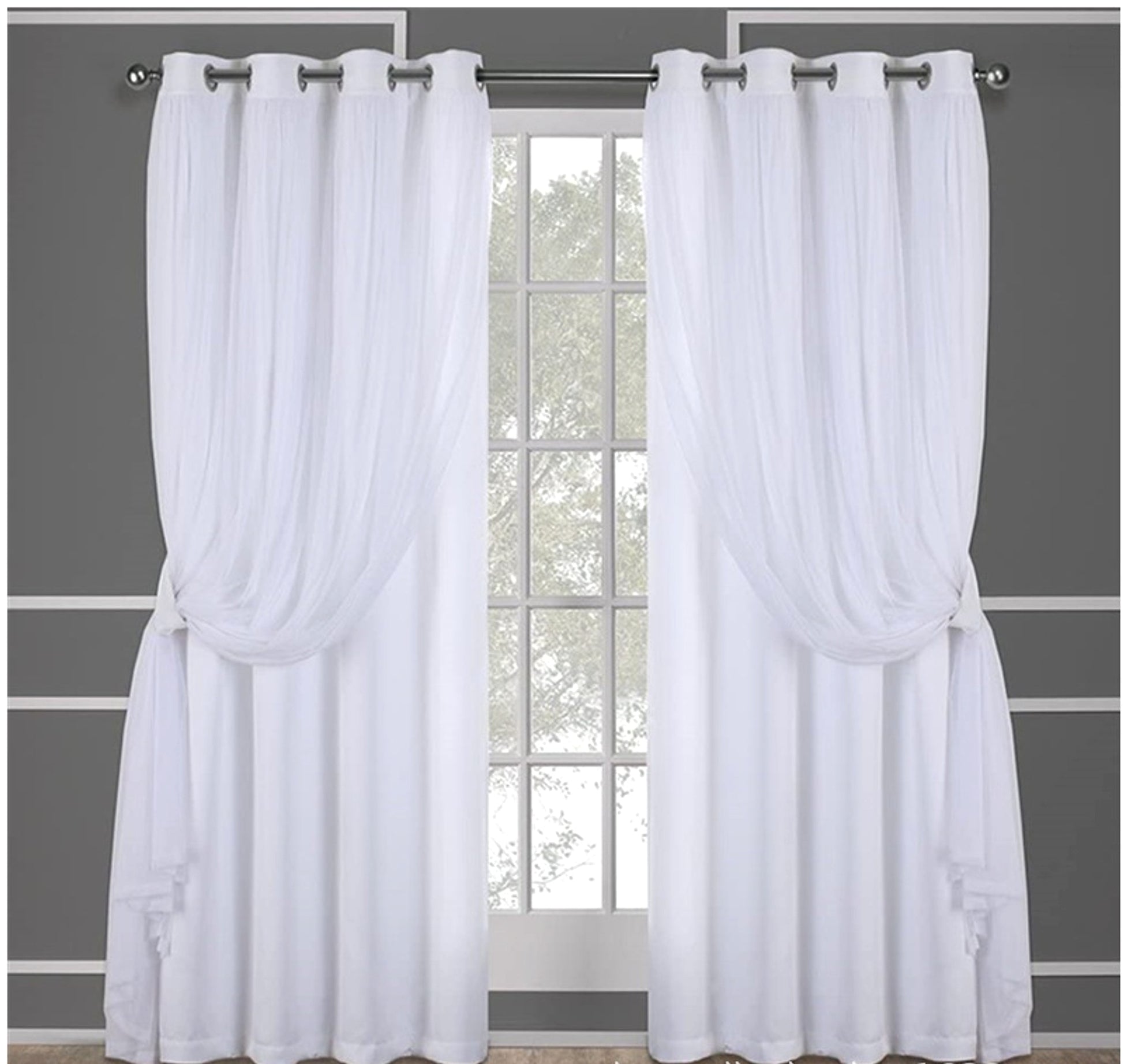 Velura™ – Double Layer Lace-Trim Blackout Curtain - enhanced image 10
