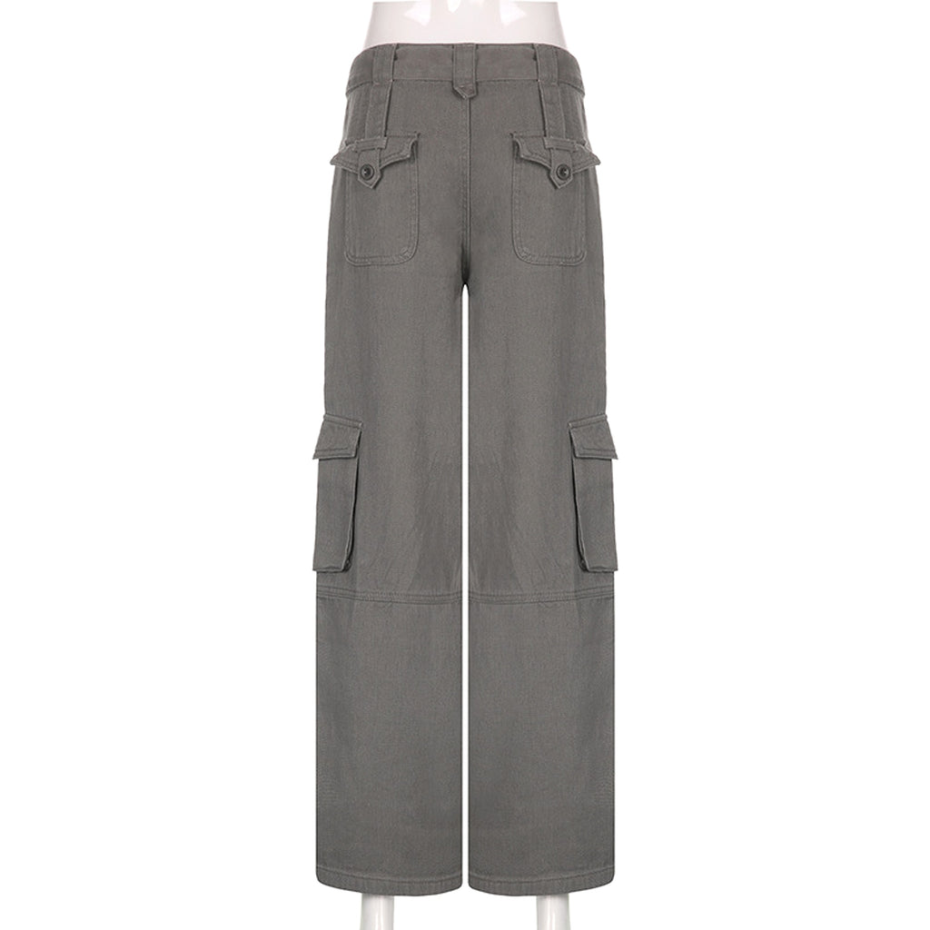 Vintage Multi Pocket Belt Casual Workwear Jeans Women - enhanced image 10