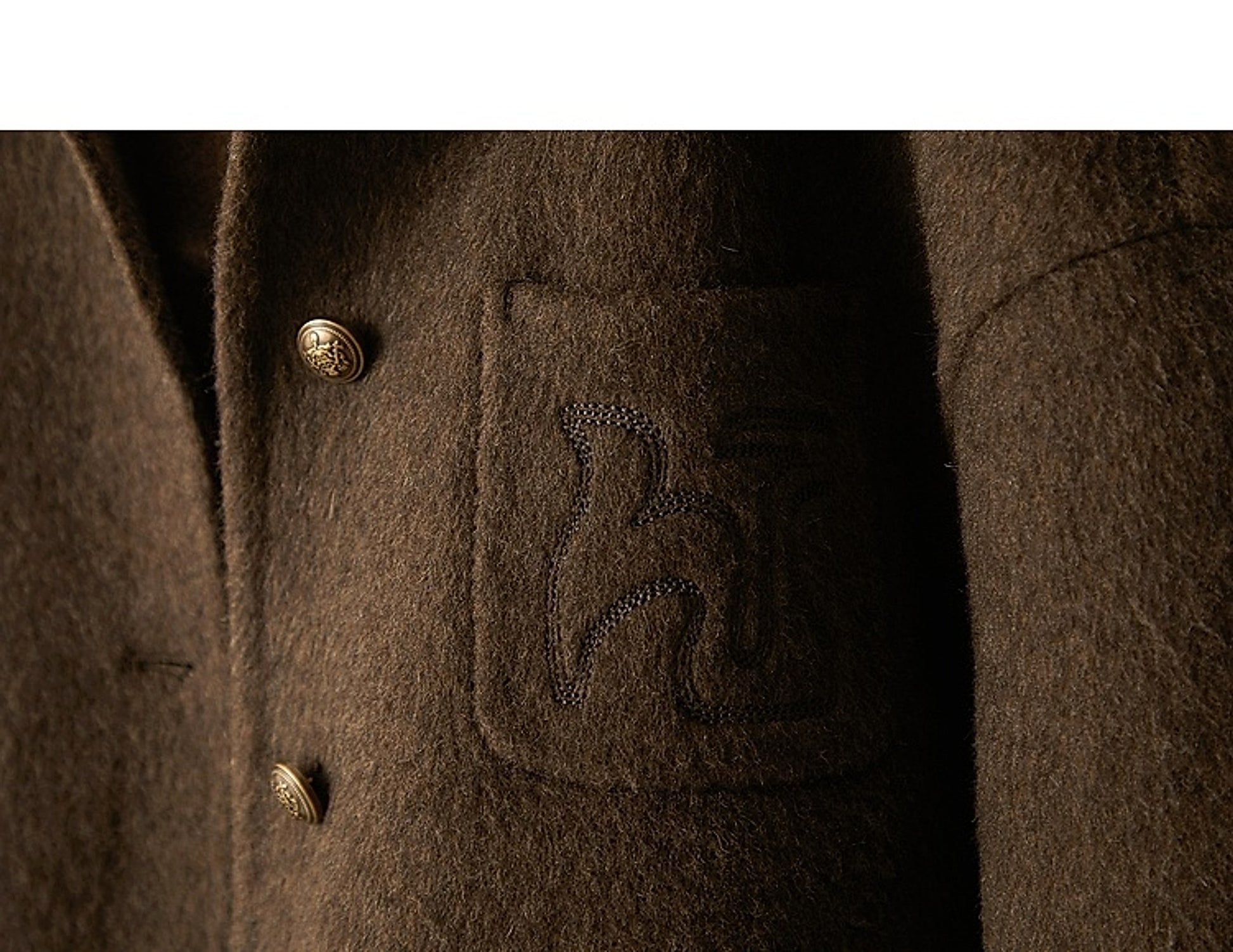 Women's Embroidered Wool Reversible Woolen Coat Slim-fit Coat - enhanced image 10