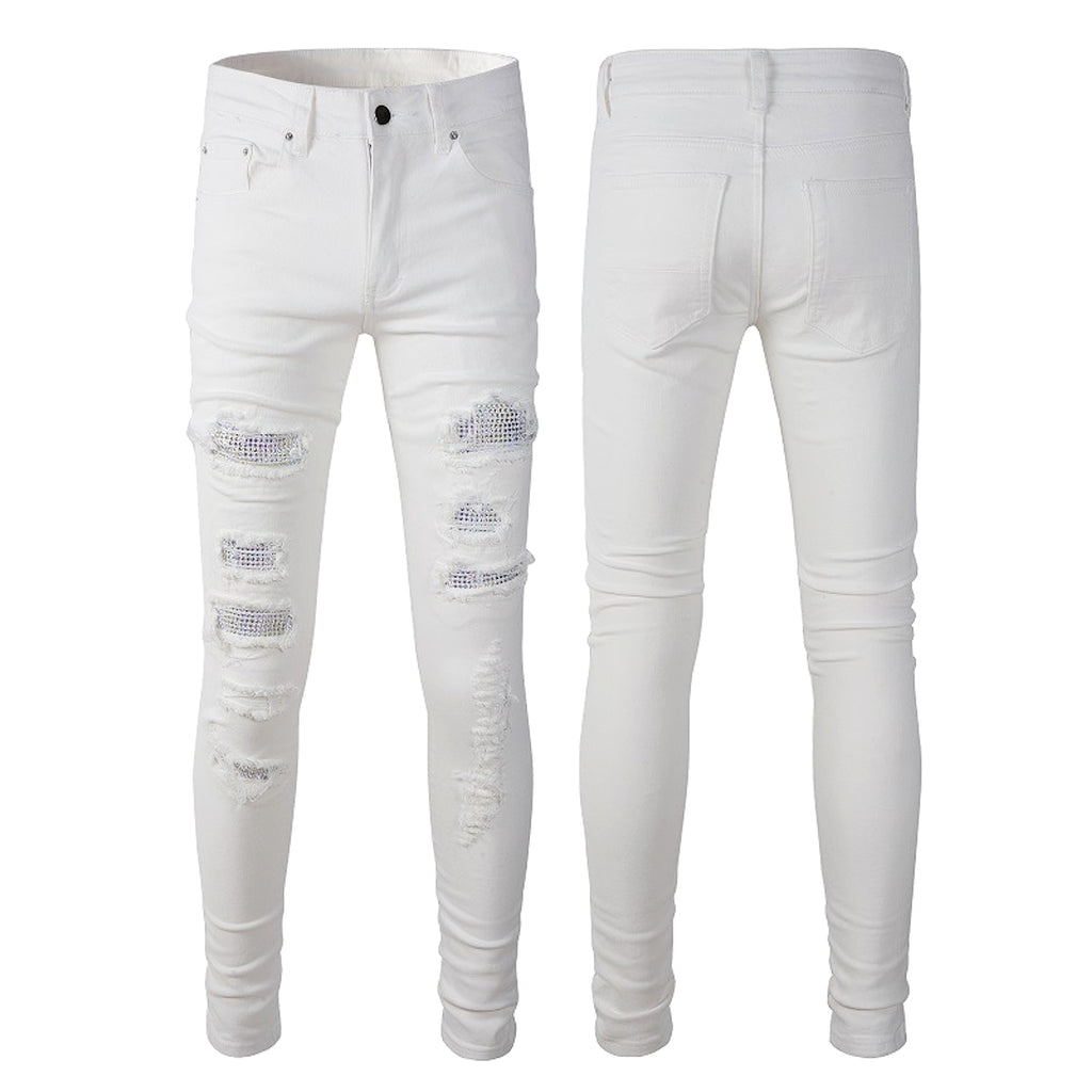 Women's High Street Ripped Stretch Slim Jeans - enhanced image 10