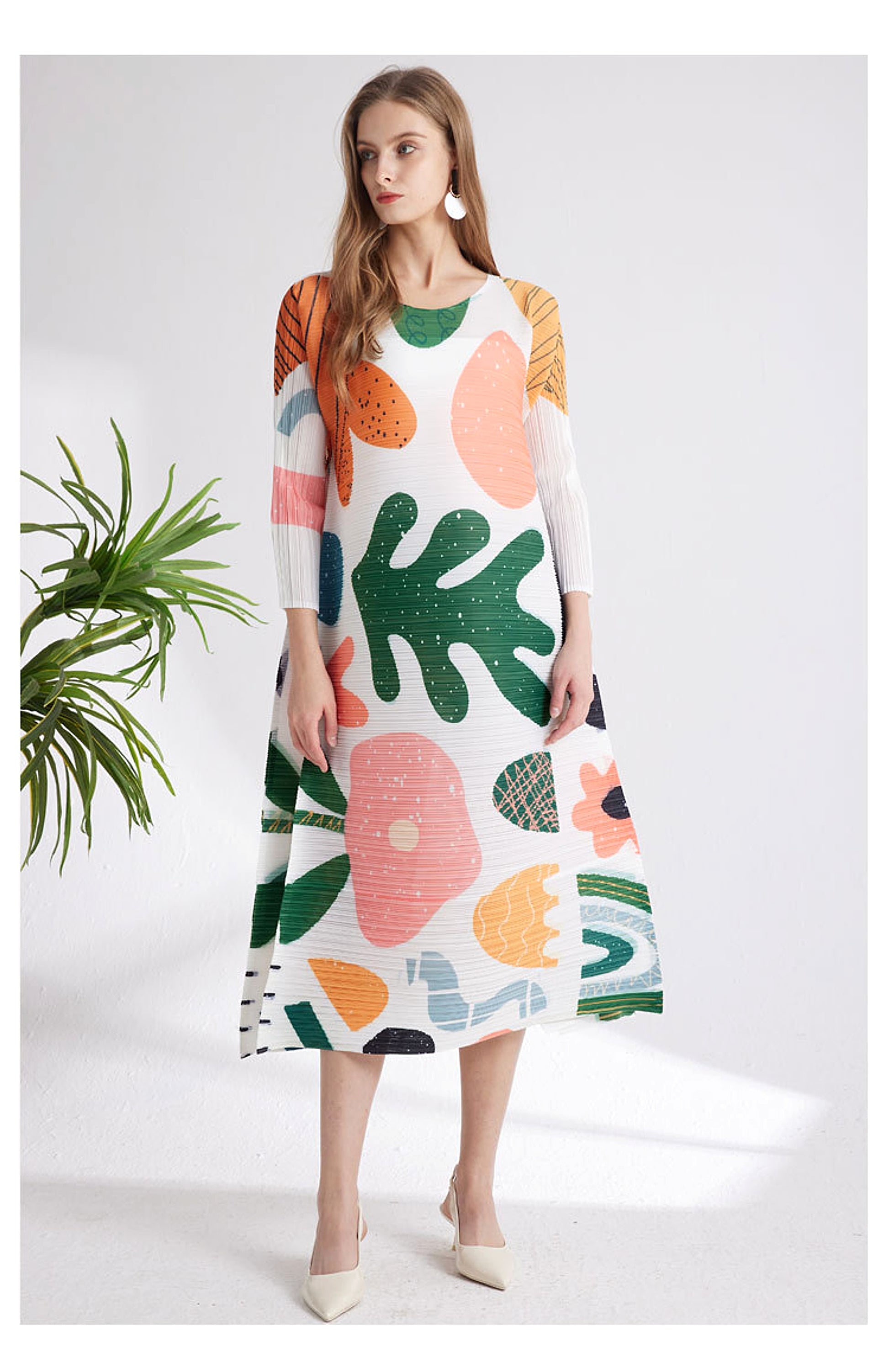 Women's Printed Niche Comfortable Pleated Fashion Dress - enhanced image 10