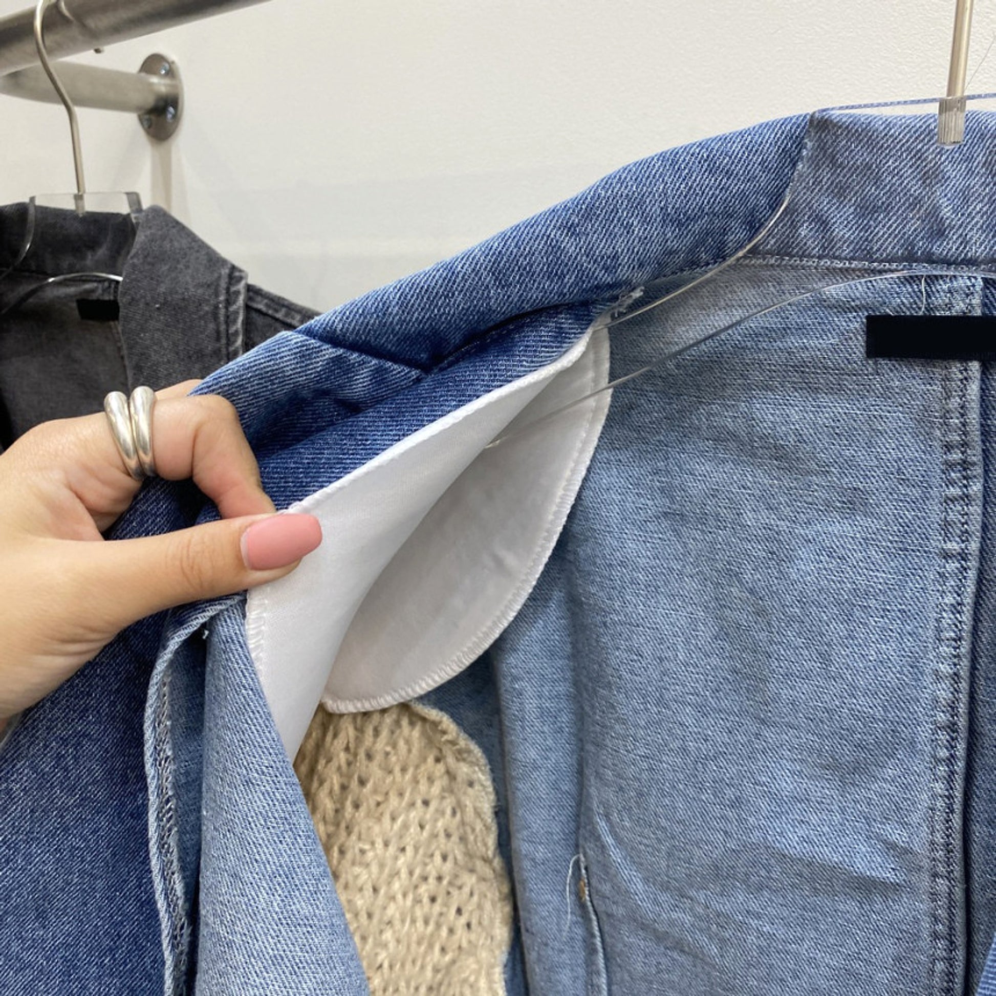 Women's Retro Minority Patchwork Knitting Denim Jacket - enhanced image 10