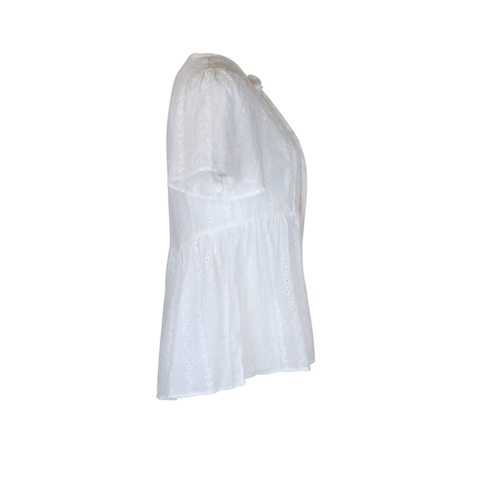 B1. Women's V-neck Stitching Shirt (T-Shirt) - enhanced image 10