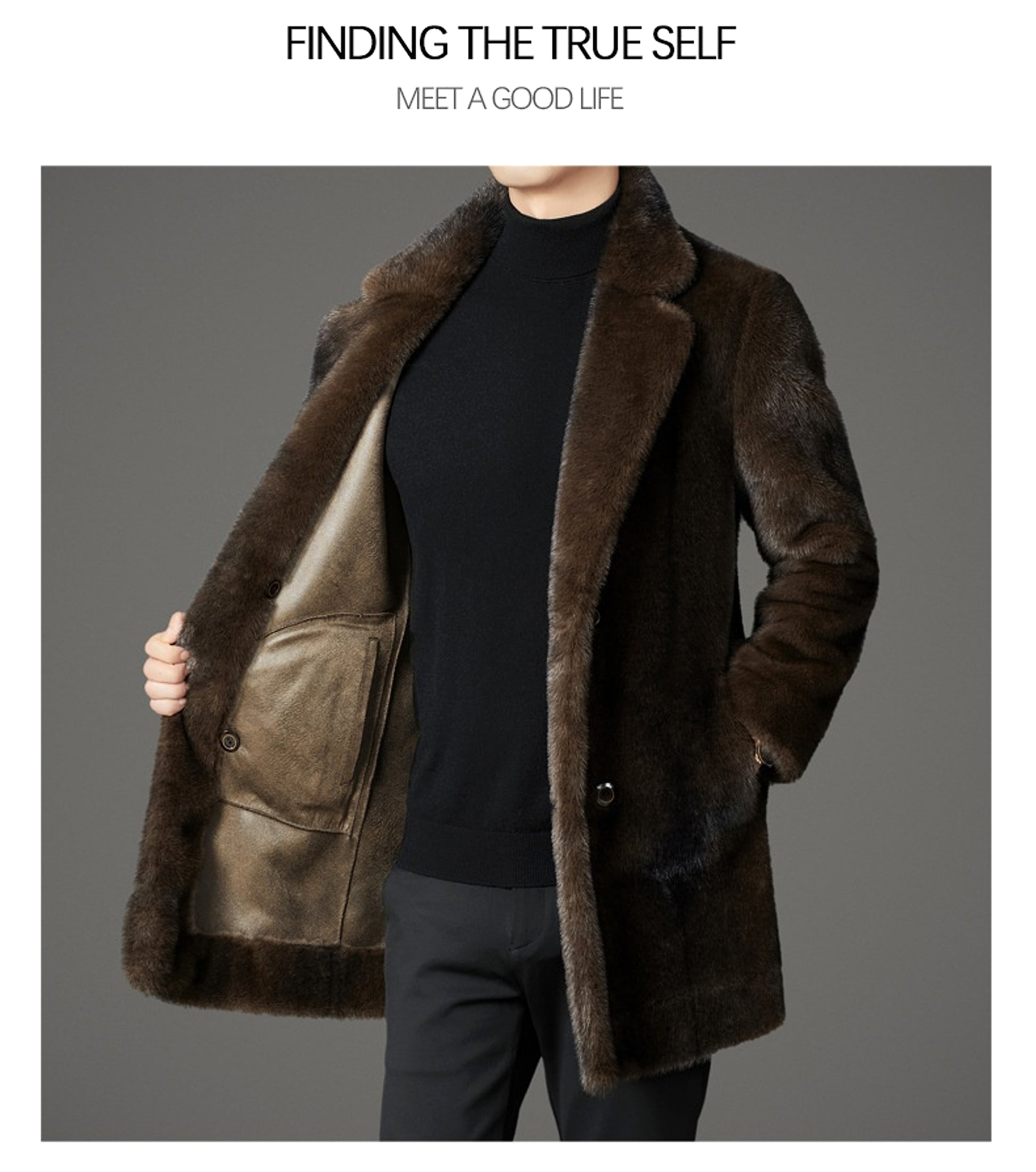 Xuelan Mink Fur Warm Coat On Both Sides Jacket Ment - enhanced image 10