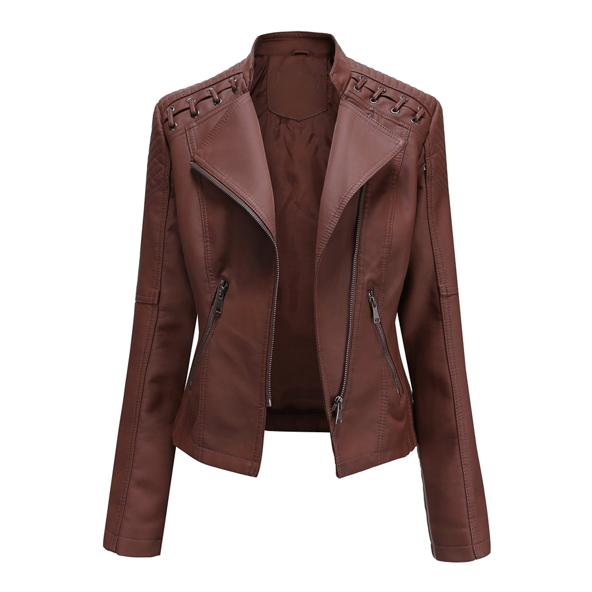 UrbanMuse™ – Faux Leather Chic Rider Jacket - enhanced image 10
