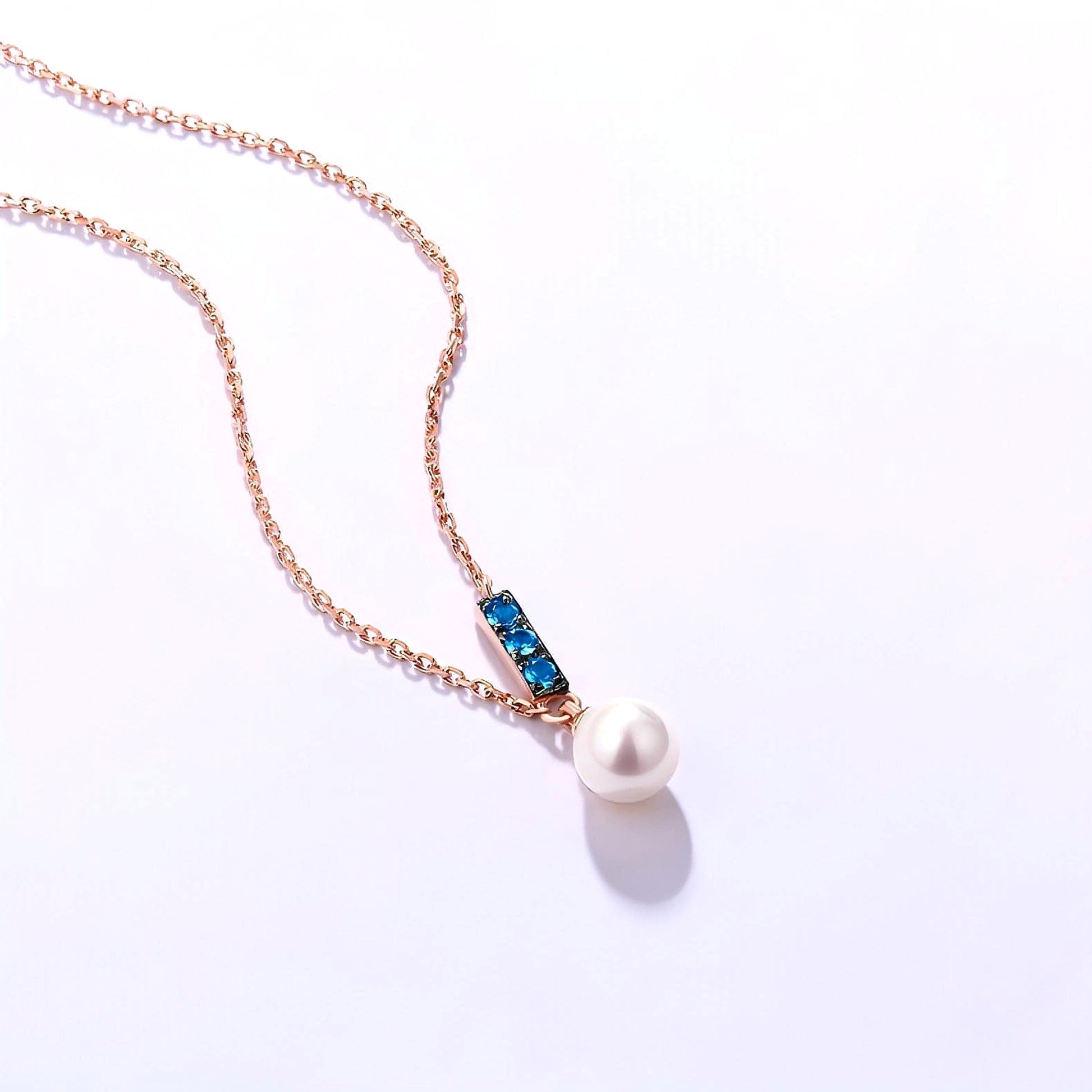 14K Rose Gold Jewelry New Korean Pearl Necklace Pendant all-match gold custom simple and elegant fashion wholesale - enhanced image 11
