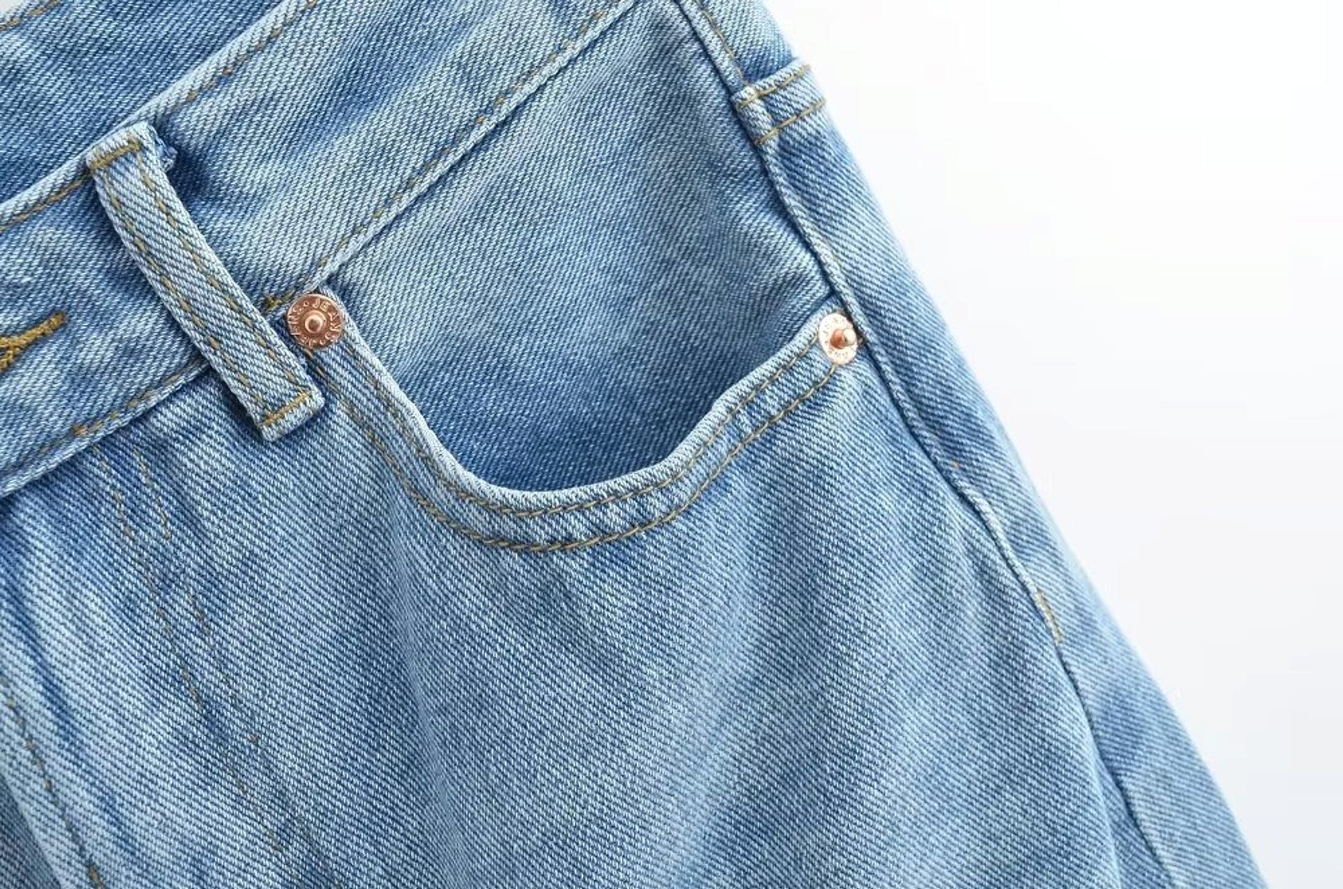 A1. Front Slit Hem Lock Street Denim Skirt - enhanced image 11