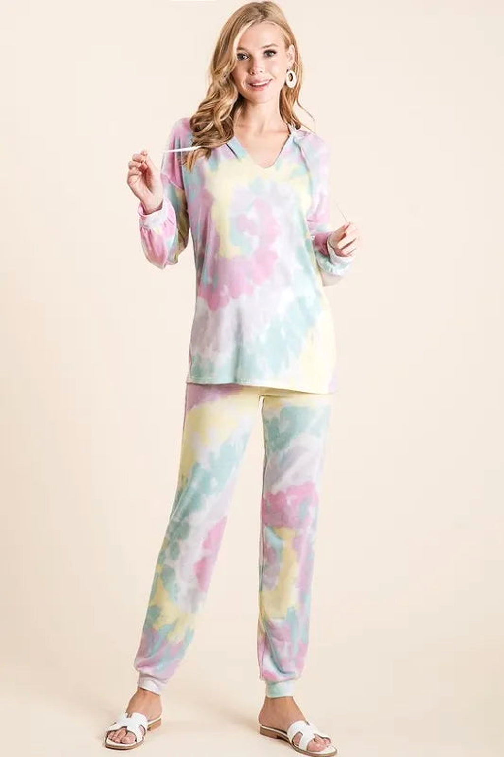 BiBi Tie Dye French Terry Casual Pants - enhanced image 11