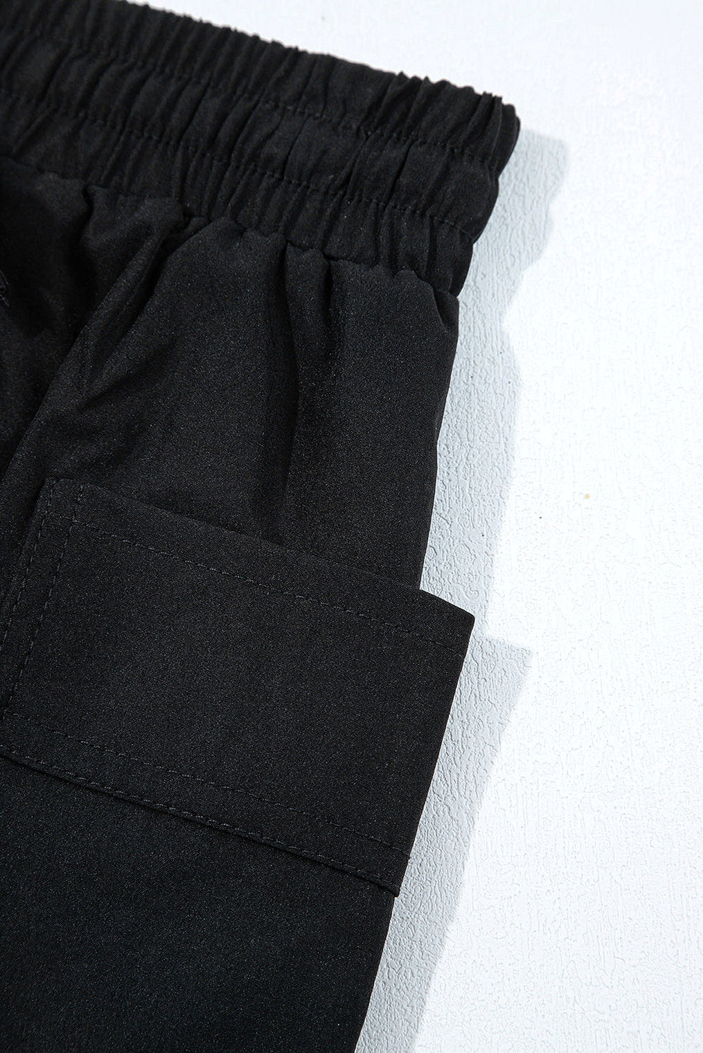 Black Cargo Pocket Elastic Waist Active Casual Skort - enhanced image 11