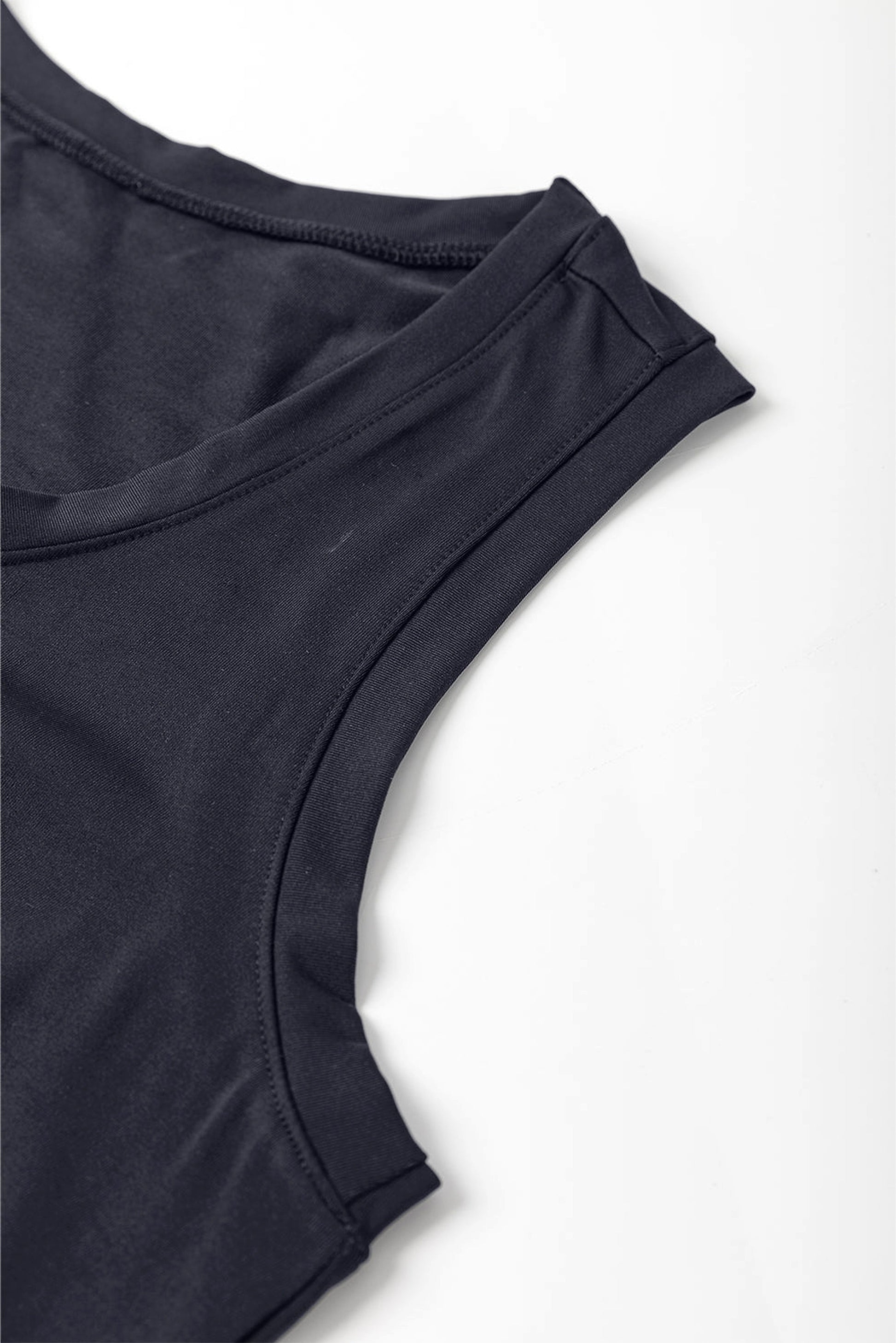 Black Casual Tank Style Tie Waist Pocketed Jogger Jumpsuit - enhanced image 11