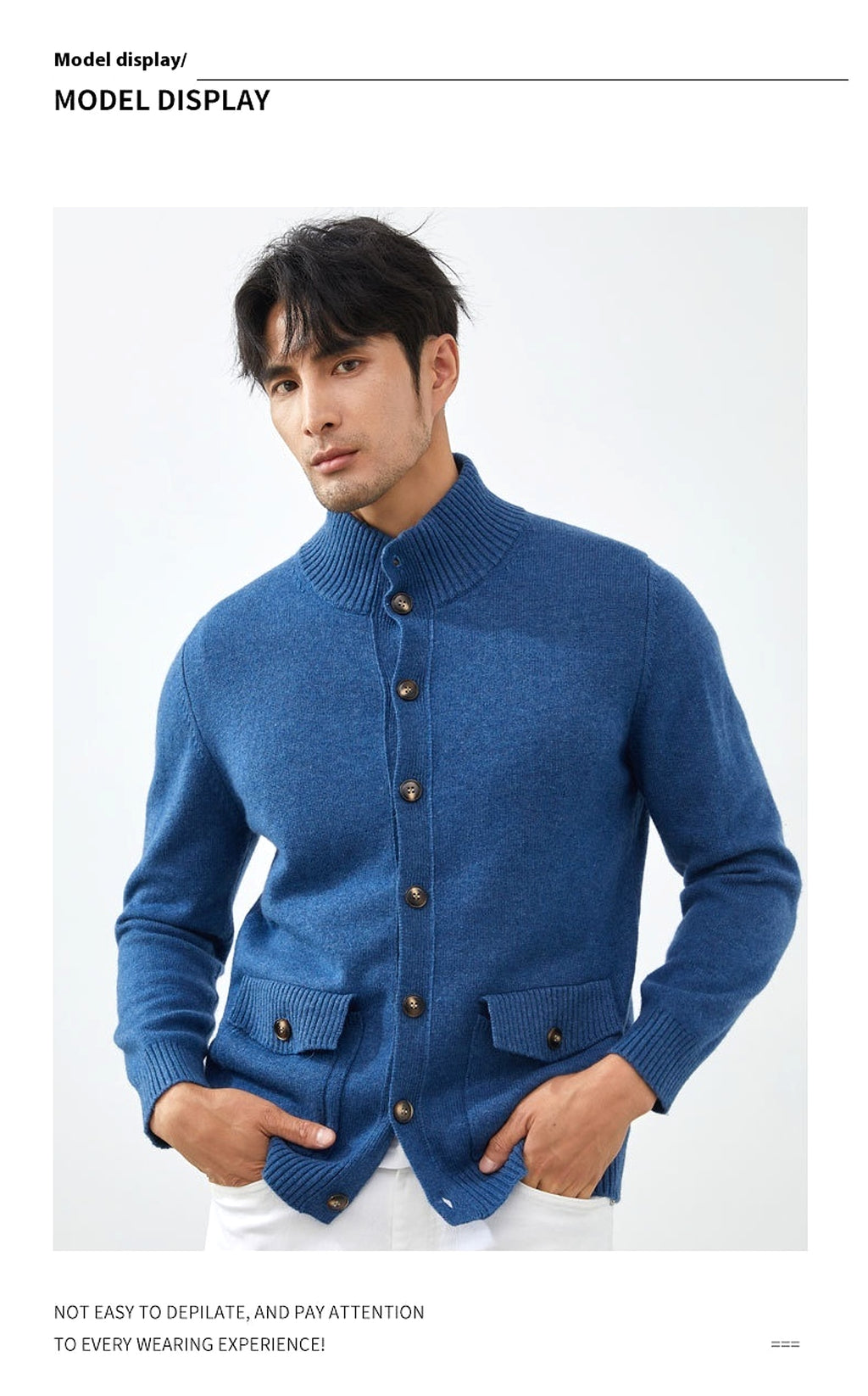 Luxe Knit Cashmere Cardigan for Men - enhanced image 11