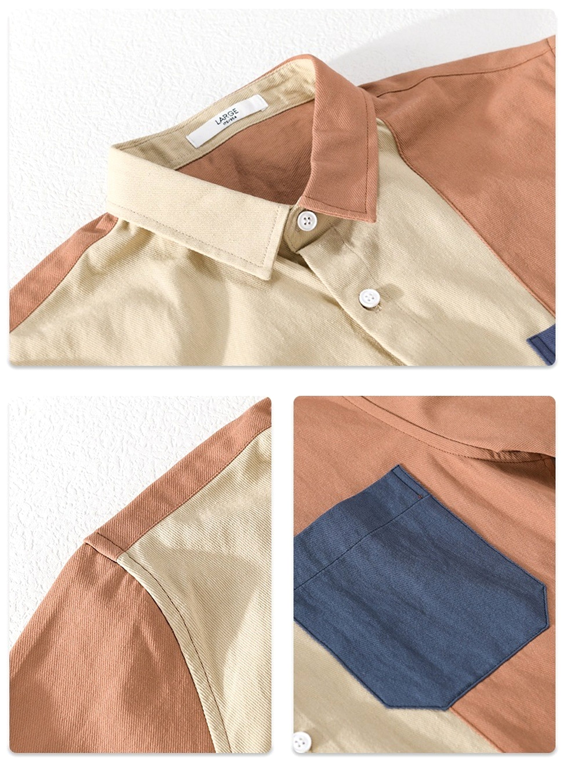Contrast Color Pocket Short Sleeve DressShirt - enhanced image 11