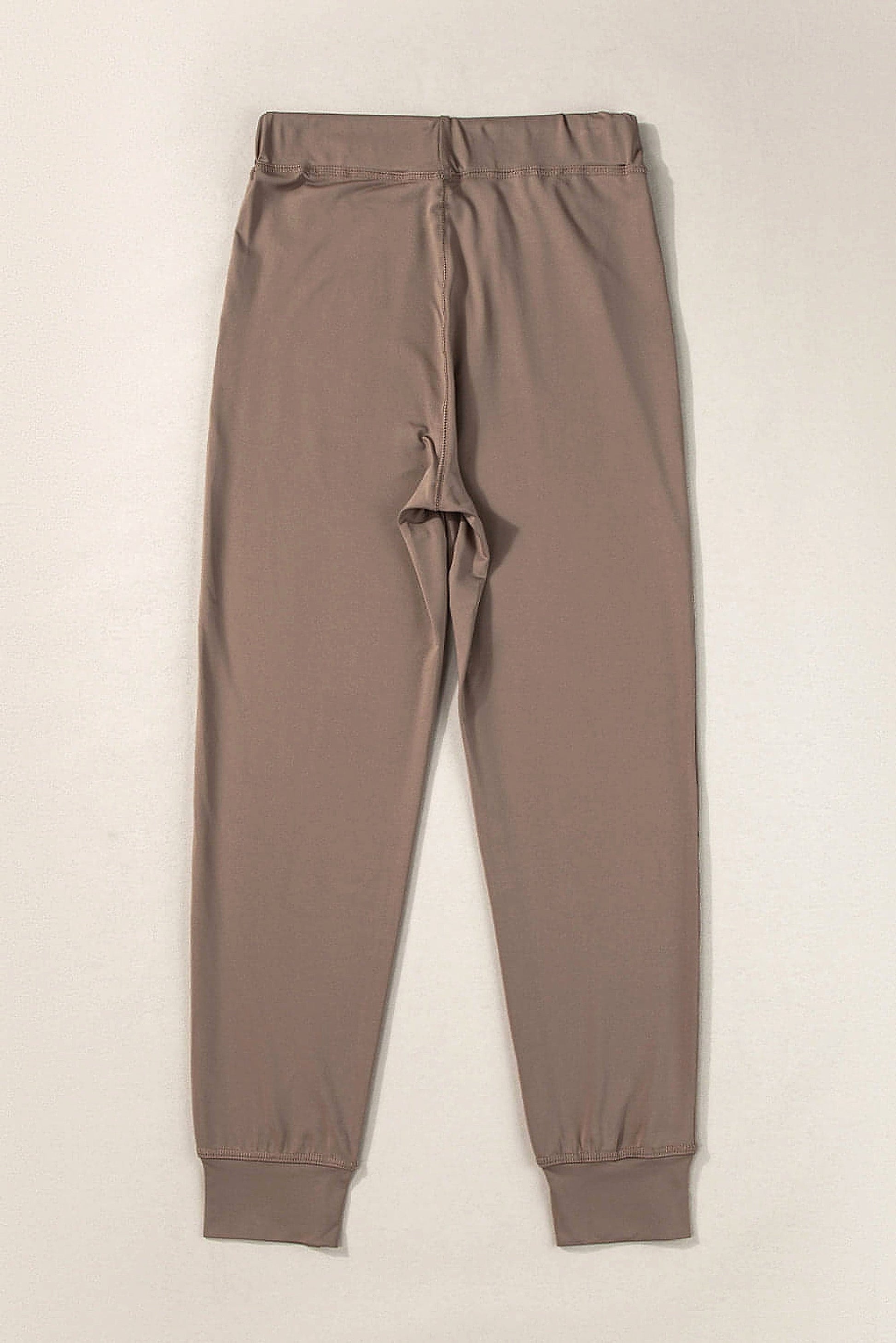 Dark Brown Drawstring Waist Pocketed Joggers - enhanced image 11