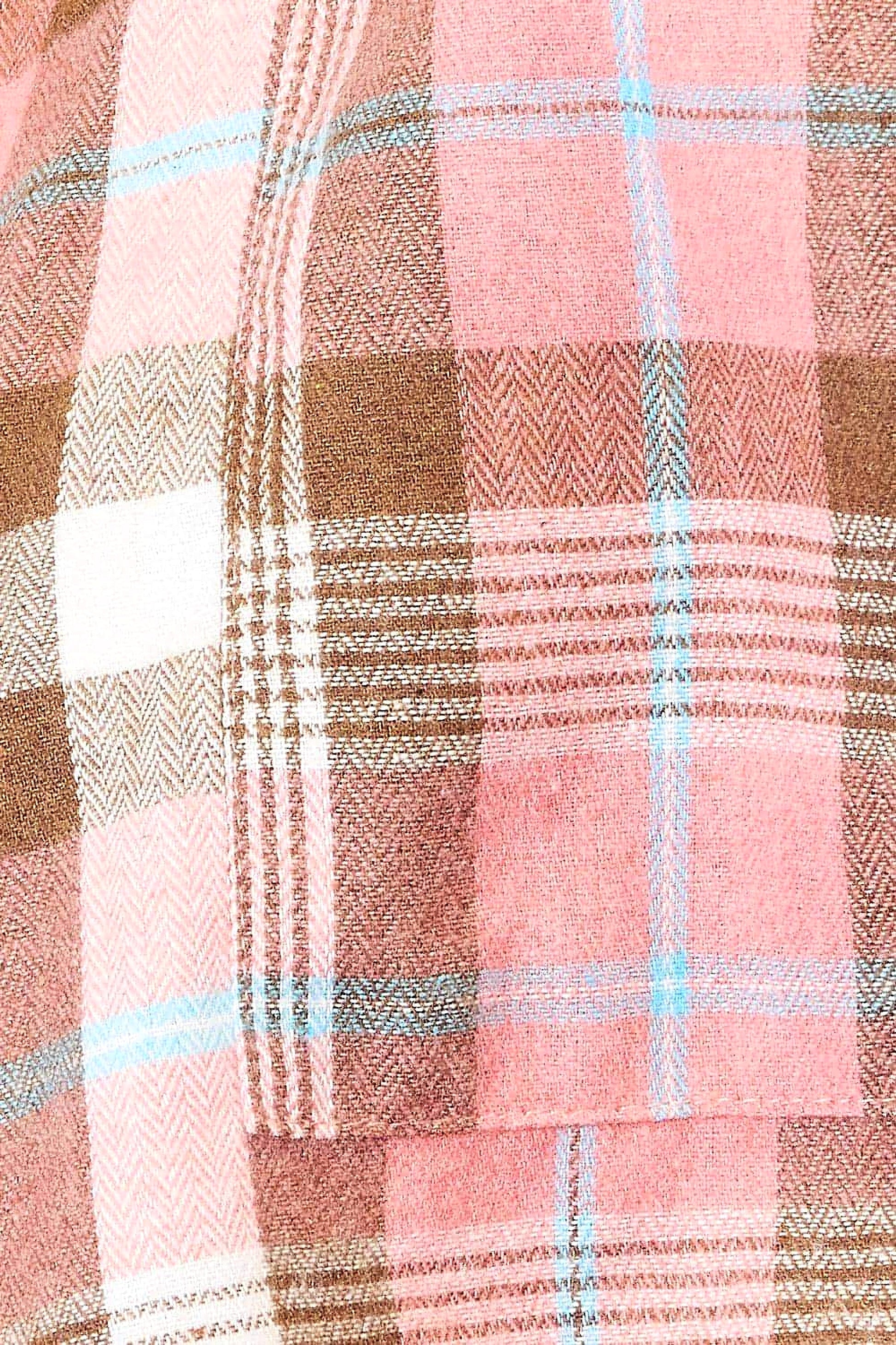 Double Take Plaid Collared Neck Long Sleeve Button-Up Shirt - enhanced image 11