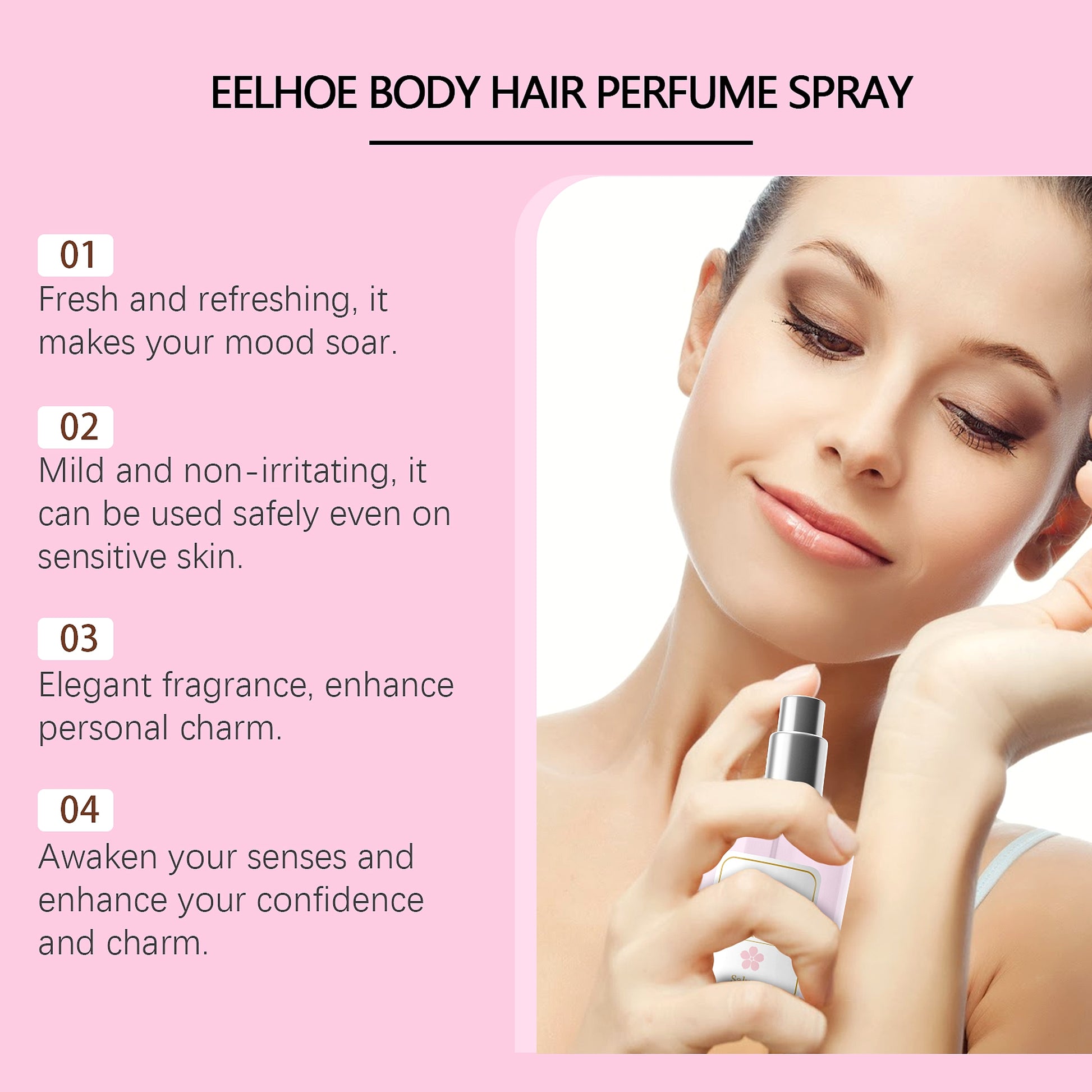 EELHOE Body Hair Perfume Spray Body Skin Hair Long-Lasting Fragrance Spray - enhanced image 11