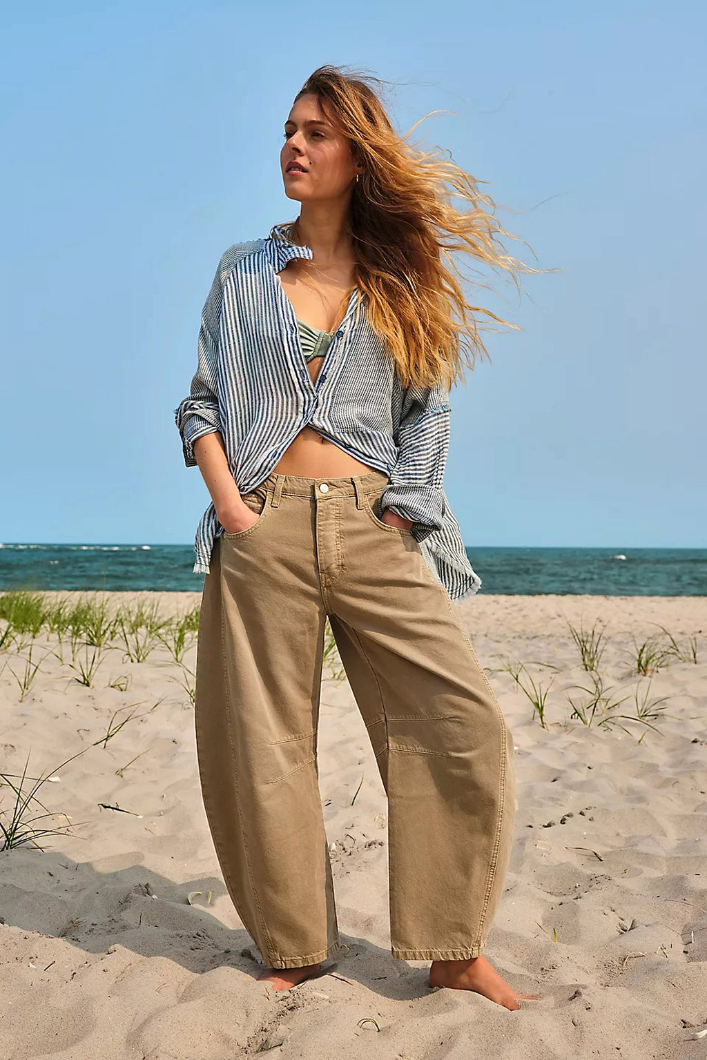 European And American Fashion Casual Women's Loose Wide-leg Pants Low Waist Washed Old - enhanced image 11