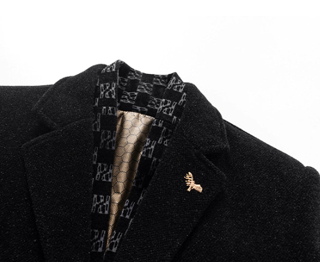 Fashion Men's Woolen Gold Mink Velvet Coat - enhanced image 11