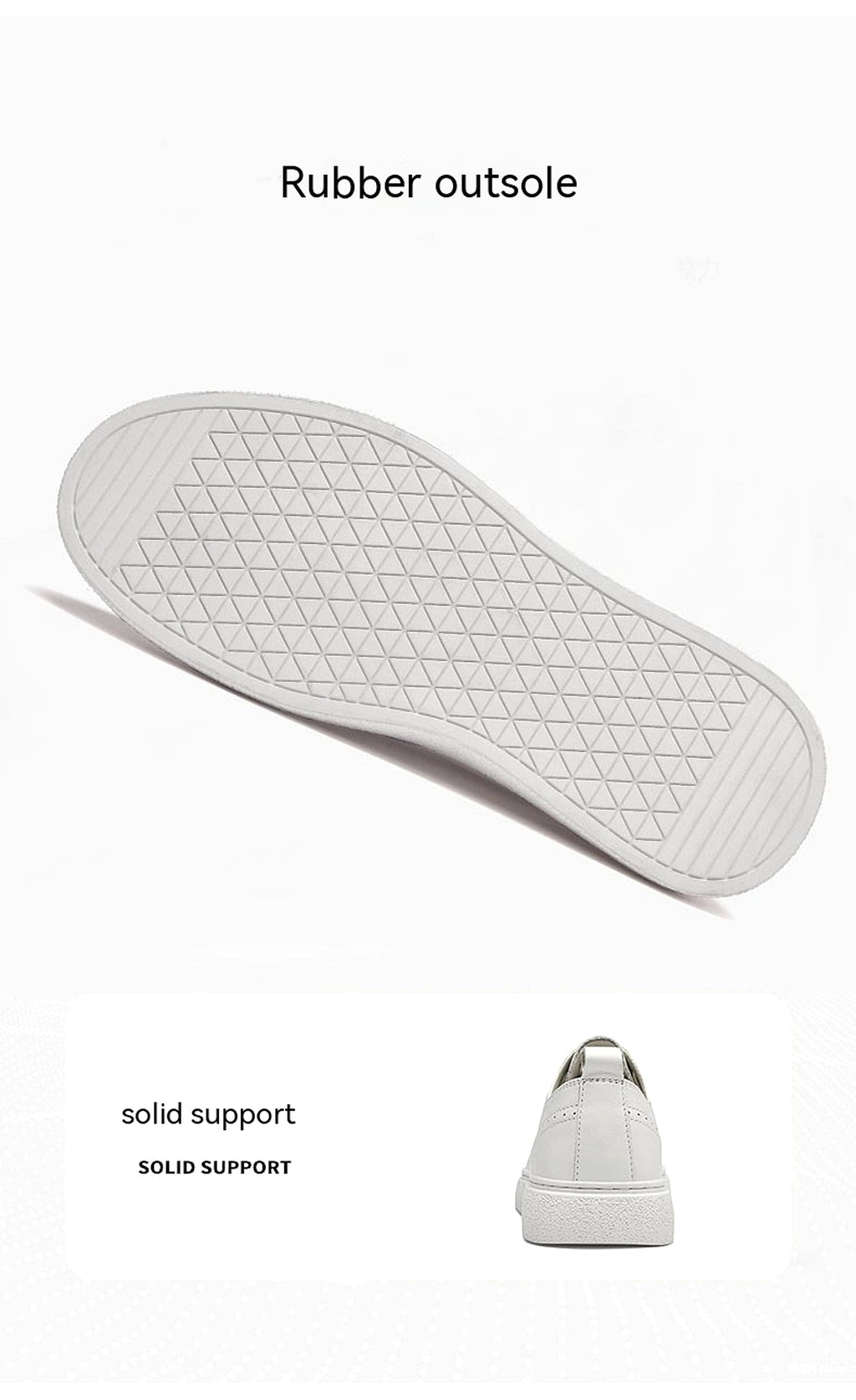 First Layer Cowhide Men's Casual Pumps Sole Leather Round Head Low-cut White Shoes - enhanced image 11