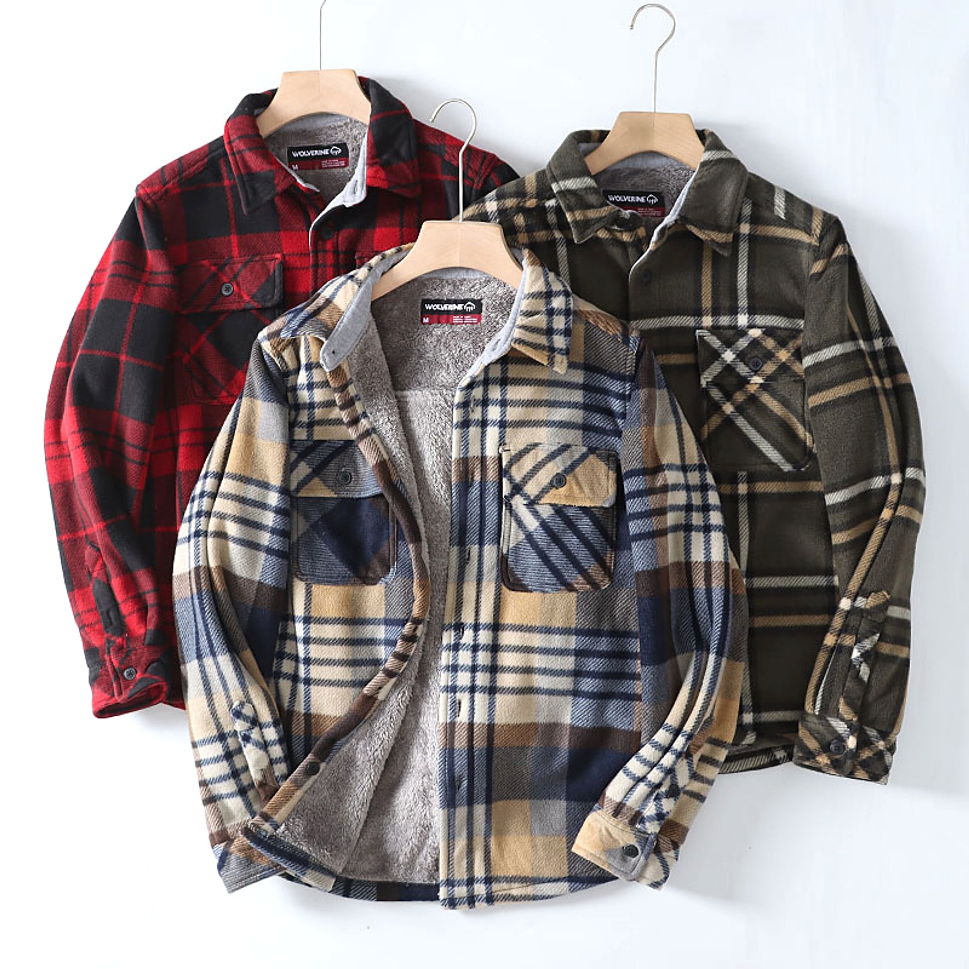 Flannel Plaid Warm Leisure Lapel Long Sleeve DressShirt - enhanced image 11