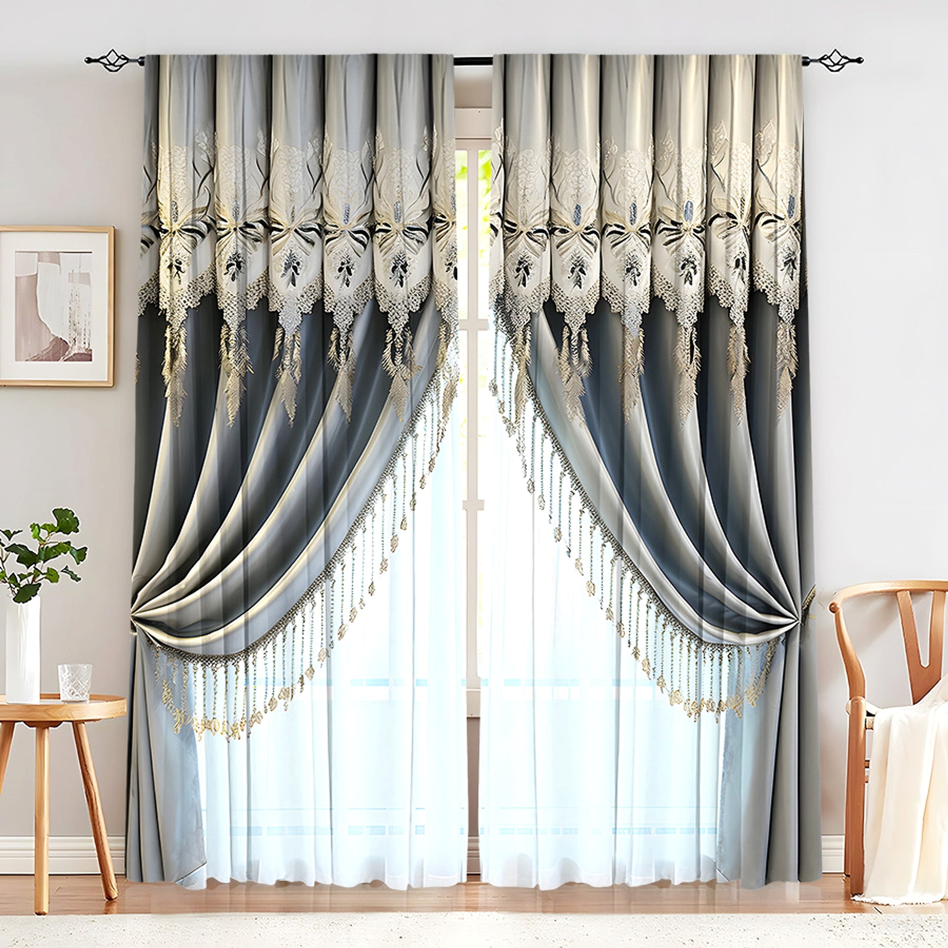 Floréalis™ – European Floral Embroidered Curtain Panel - enhanced image 11