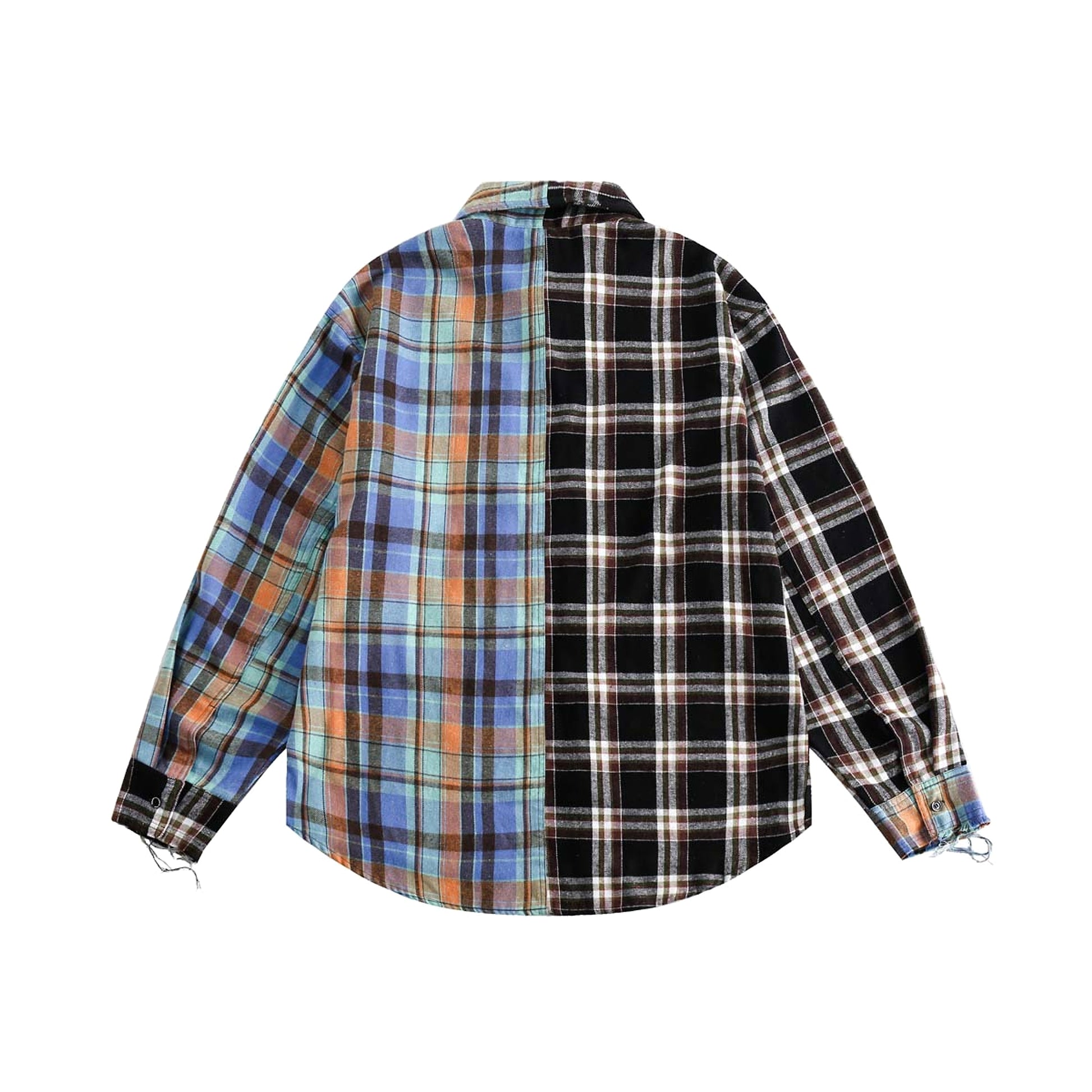Japanese Trendy Spliced Plaid Blouse DressShirt CS51 - enhanced image 11