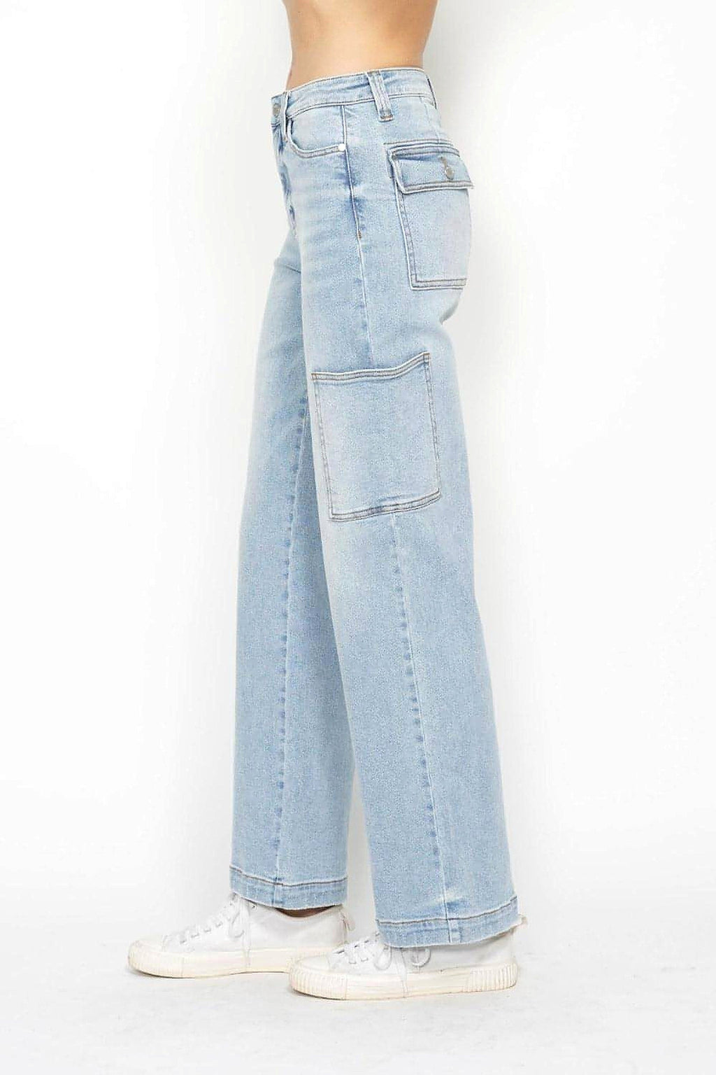 Judy Blue Full Size High Waist Straight Cargo Jeans - enhanced image 11