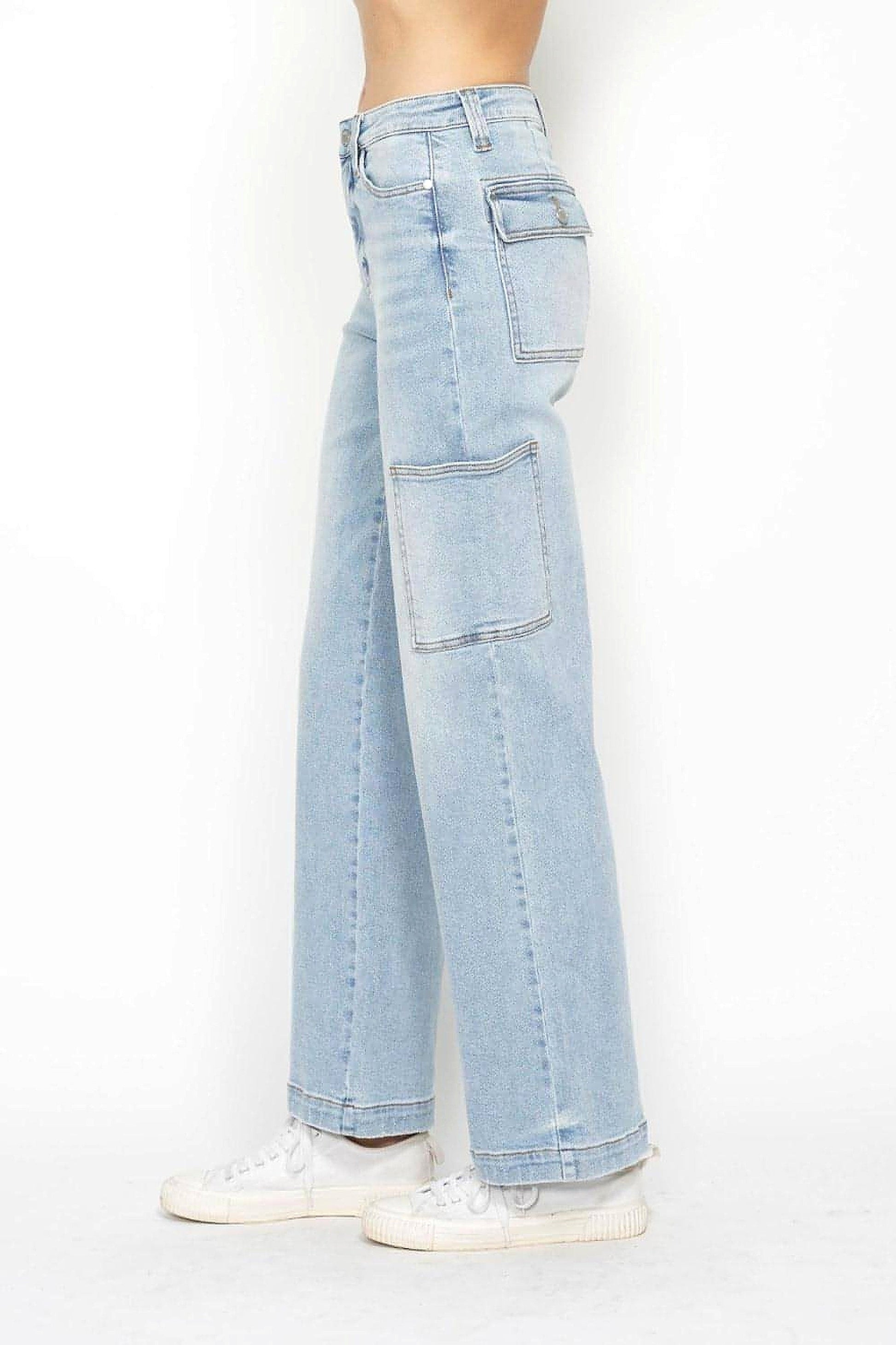 Judy Blue Full Size High Waist Straight Cargo Jeans - enhanced image 11