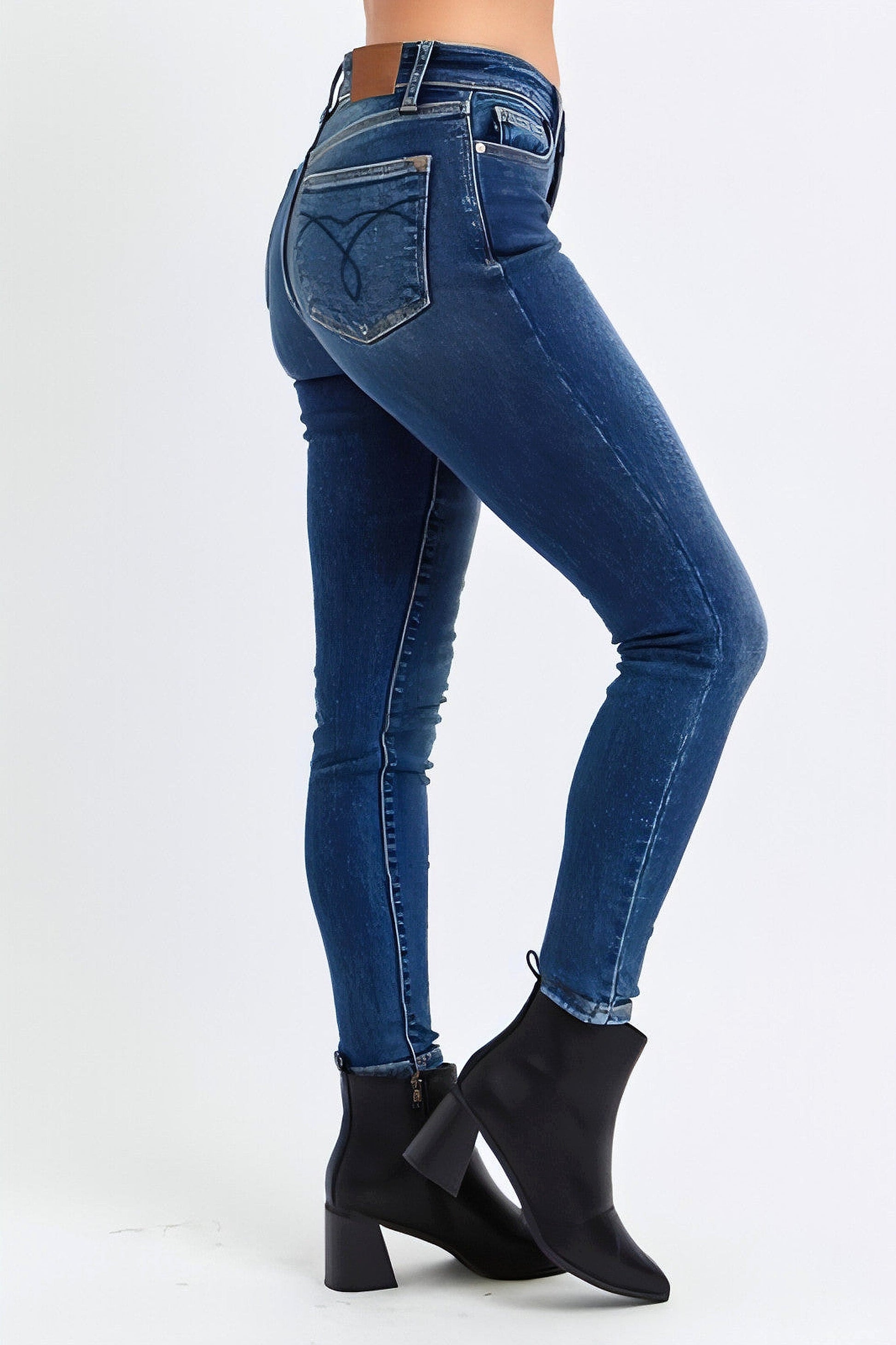Judy Blue Full Size Run Mid-Rise Waist Skinny Jeans with Thermal Lining - enhanced image 11