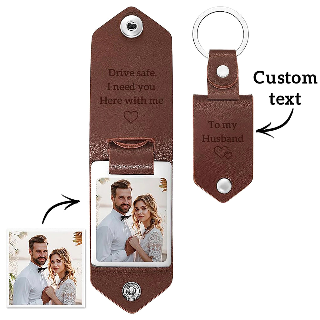 Personalized Leather Photo Keychain – Custom UV Color Printed Keyring - enhanced image 11